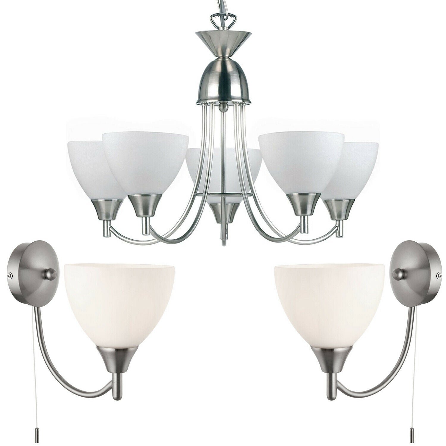 Loops Direct Steel and Glass Lighting Pack - Satin Chrome