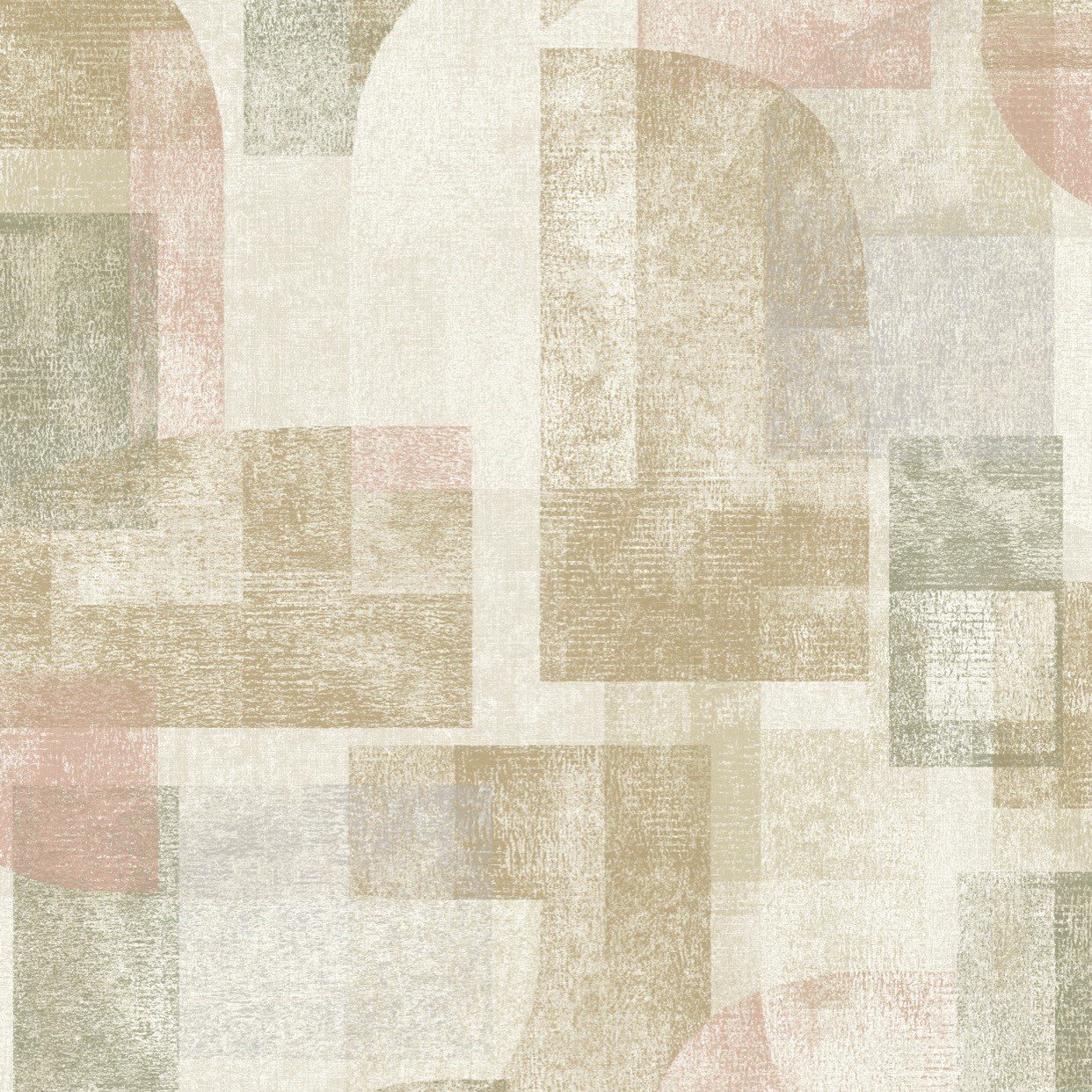 Grandeco Boutique Distressed Geo Abstract Shapes PVC-free Eco Wallpaper - Green
