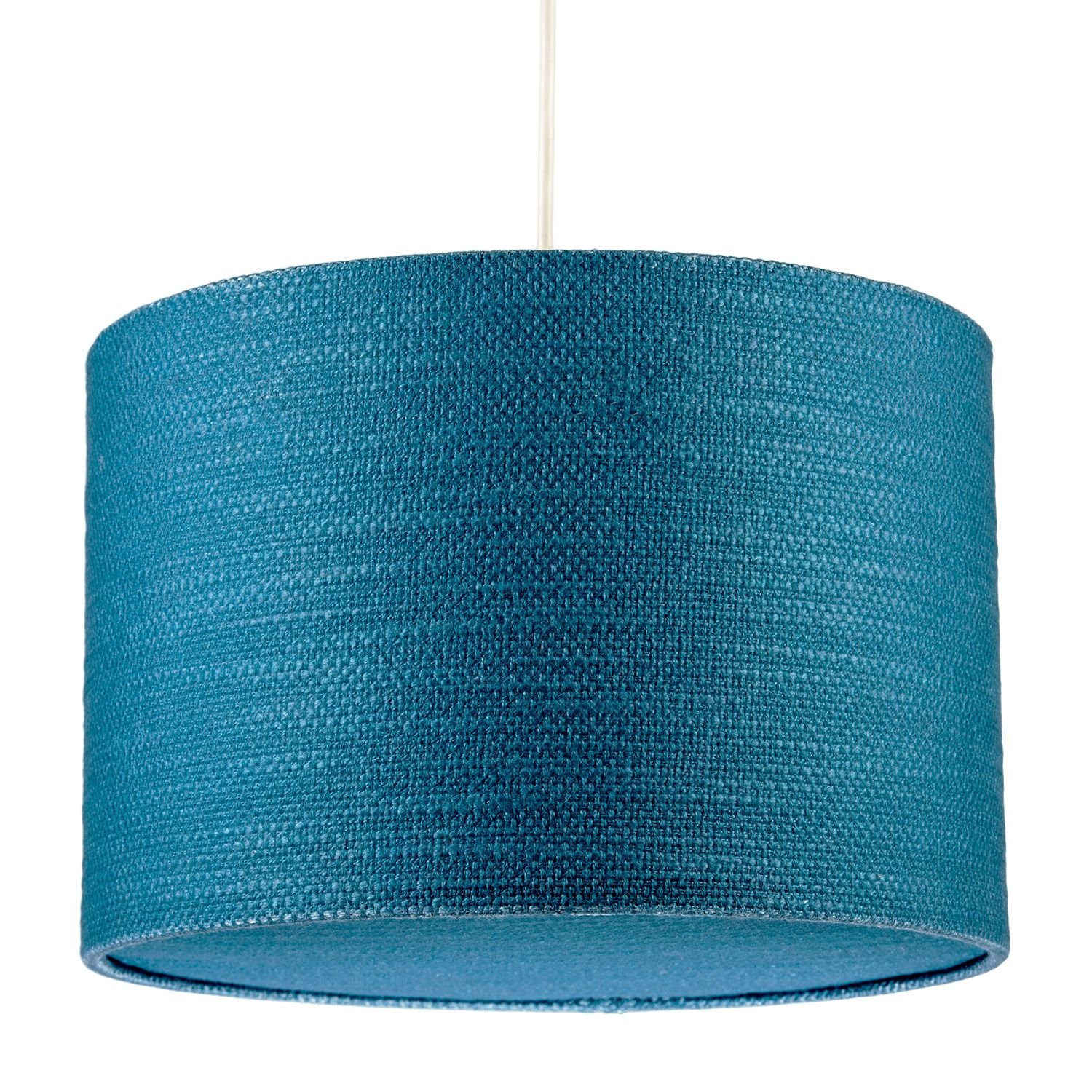 Happy Homewares Biscay Bay Teal Textured Linen Pendant Shade - 30cm