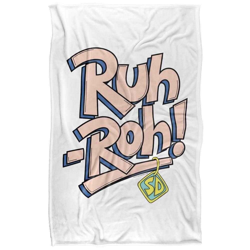 Scooby Doo Ruh Roh! Text Soft Touch Blanket - 147cm x 91cm