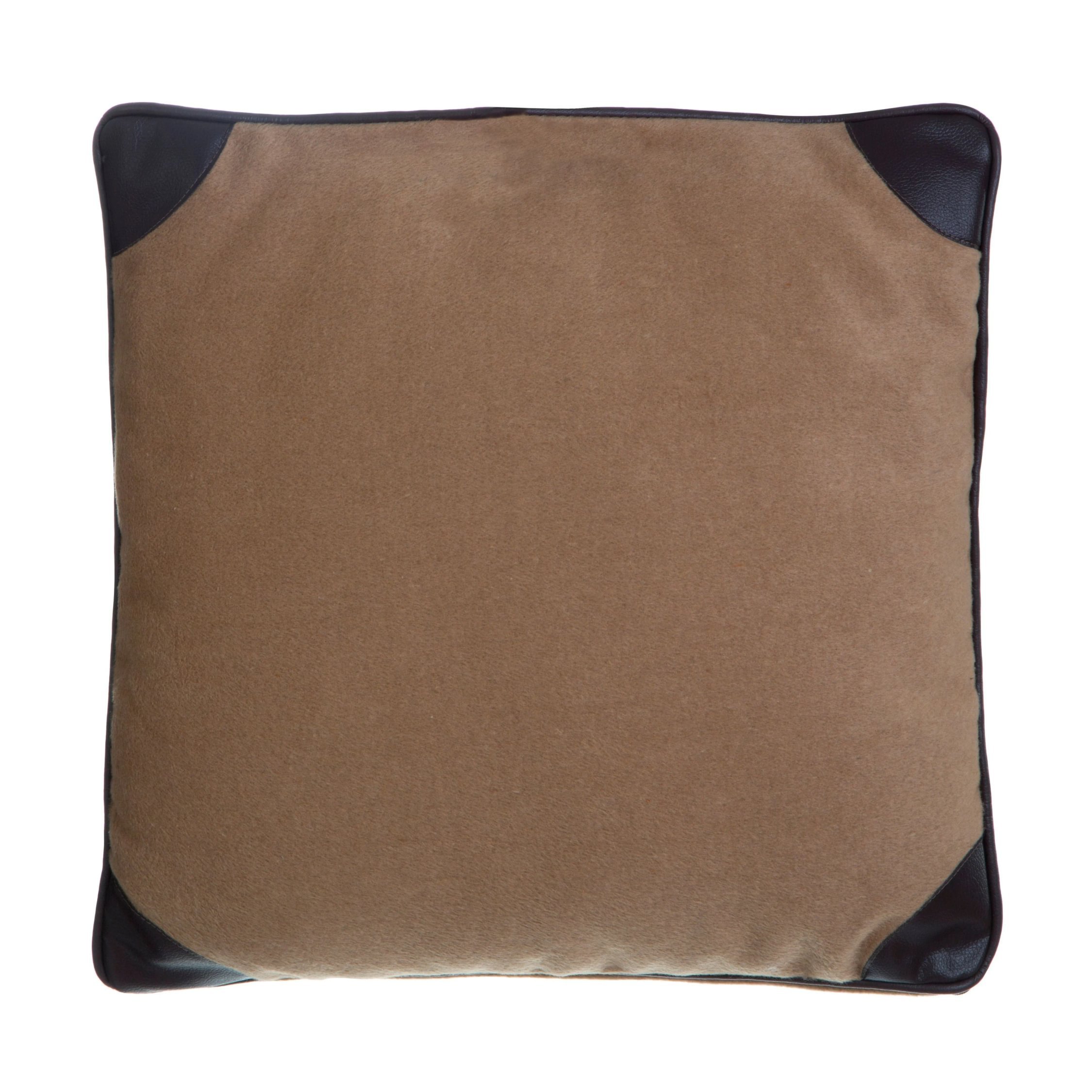 Orsina Bute Leather Effect Textured Square Cushion – Brown