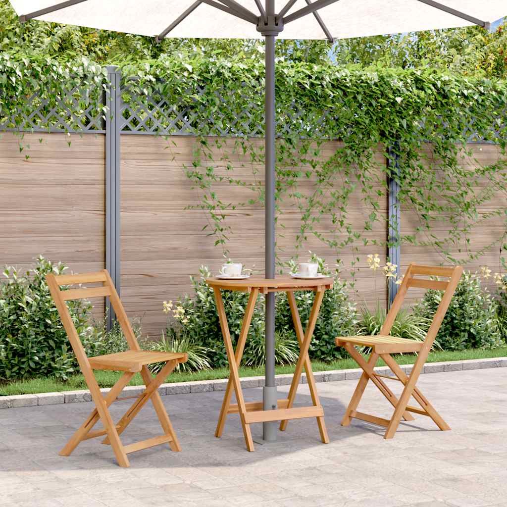 Walplus Solid Acacia Wood Garden Table - Brown - 60 cm x 75 cm