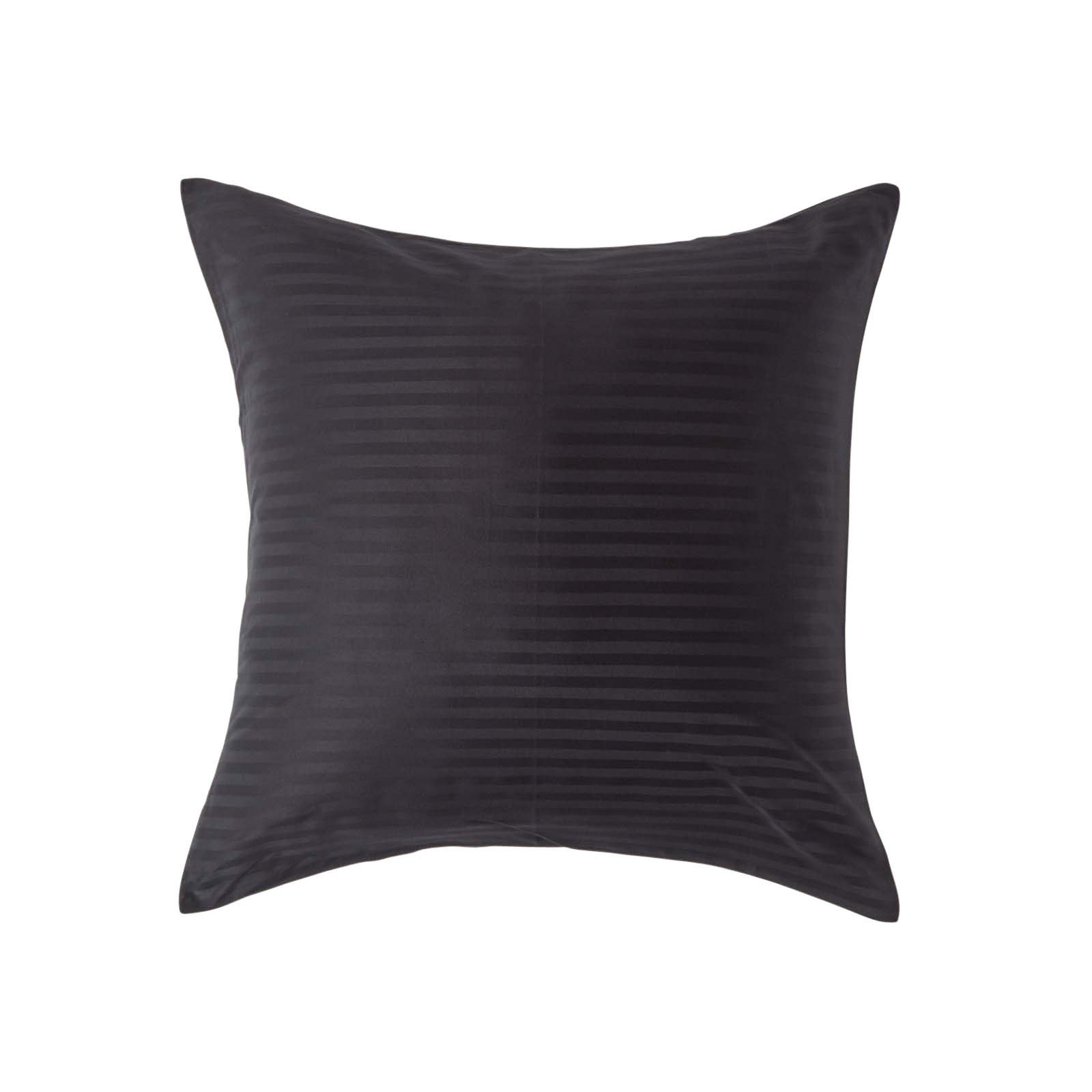 Homesapes Egyptian Cotton Satin Stripe Pillowcase - 60 x 60 cm - Black