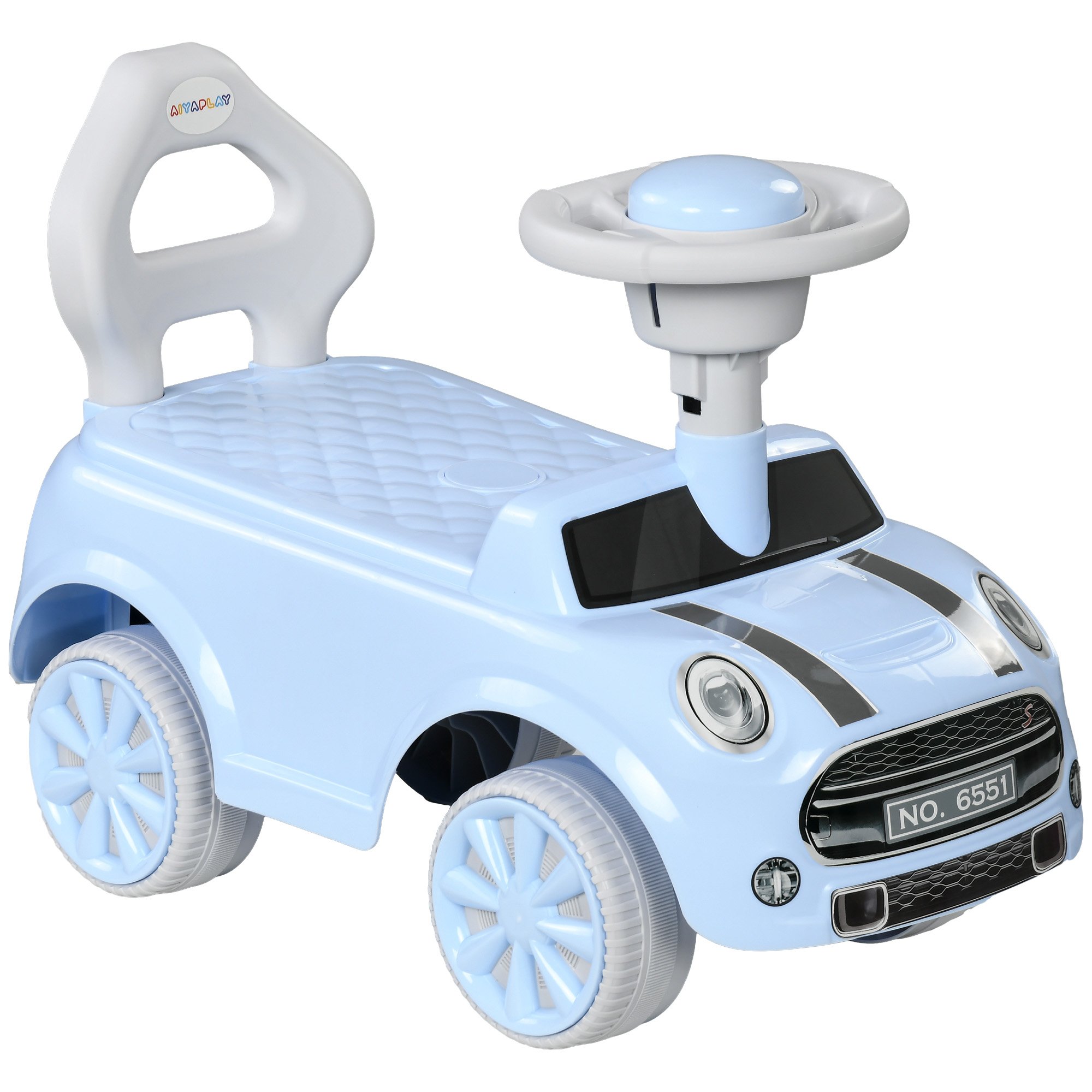 AIYAPLAY 18 to 36 Months Foot to Floor Anti-Tip Ride On Car – Light Blue