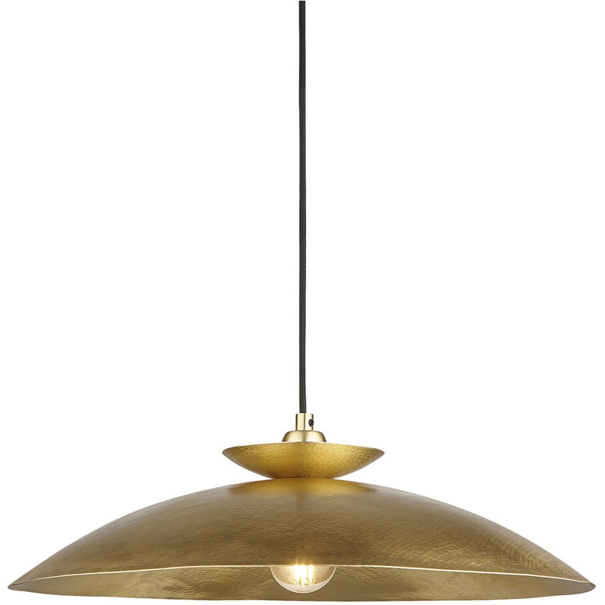 Loops Direct Brass Hanging Ceiling Pendant Light - Hammered Brass