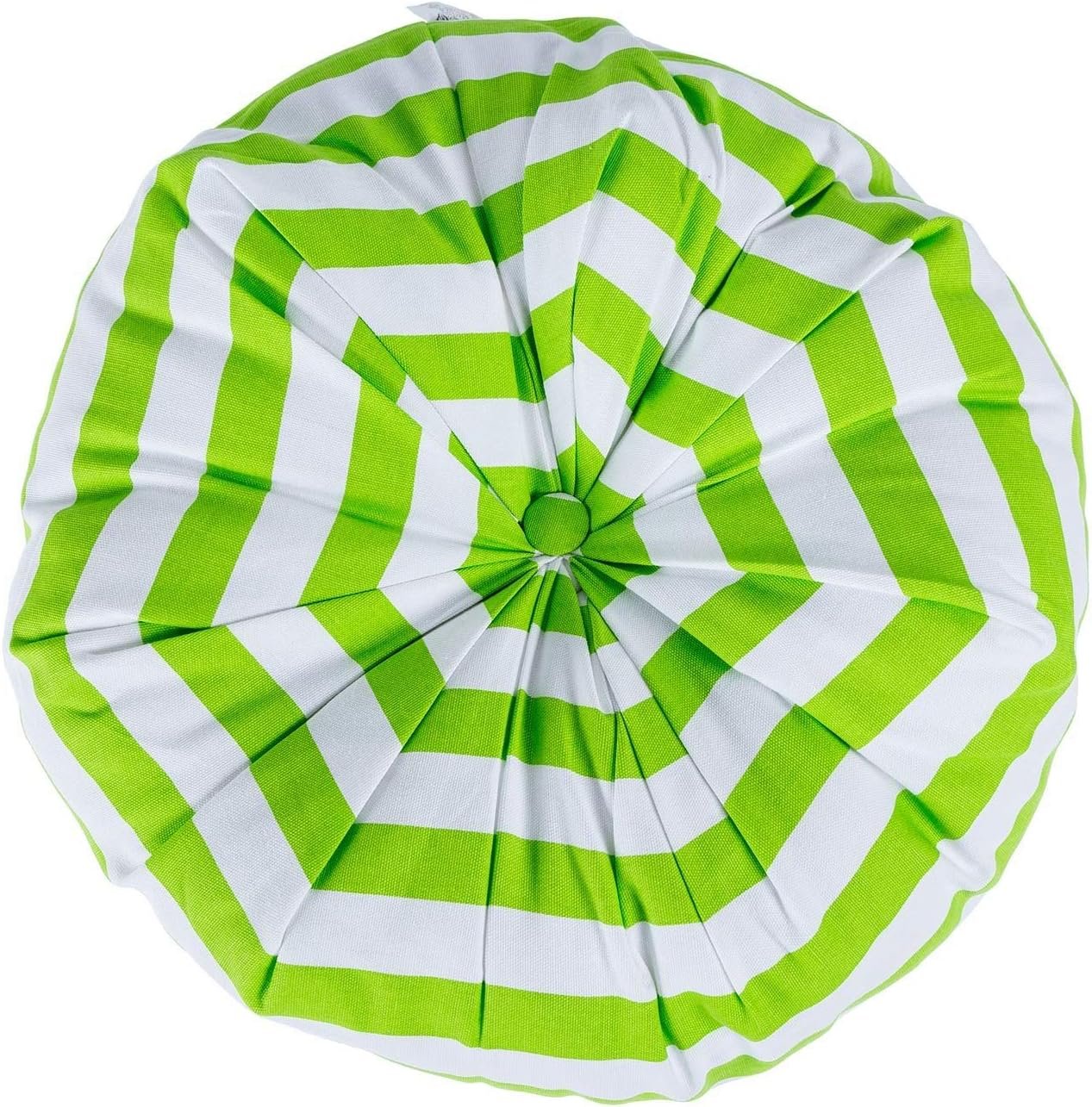 Homescapes Green and White Stripe Pleated Floor Cushion - Round