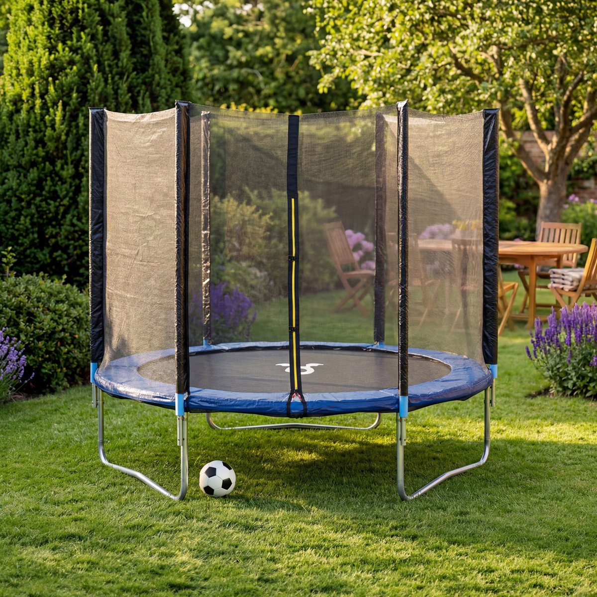 Charles Bentley 8ft Children's Safety Net Enclosure Trampoline - Black
