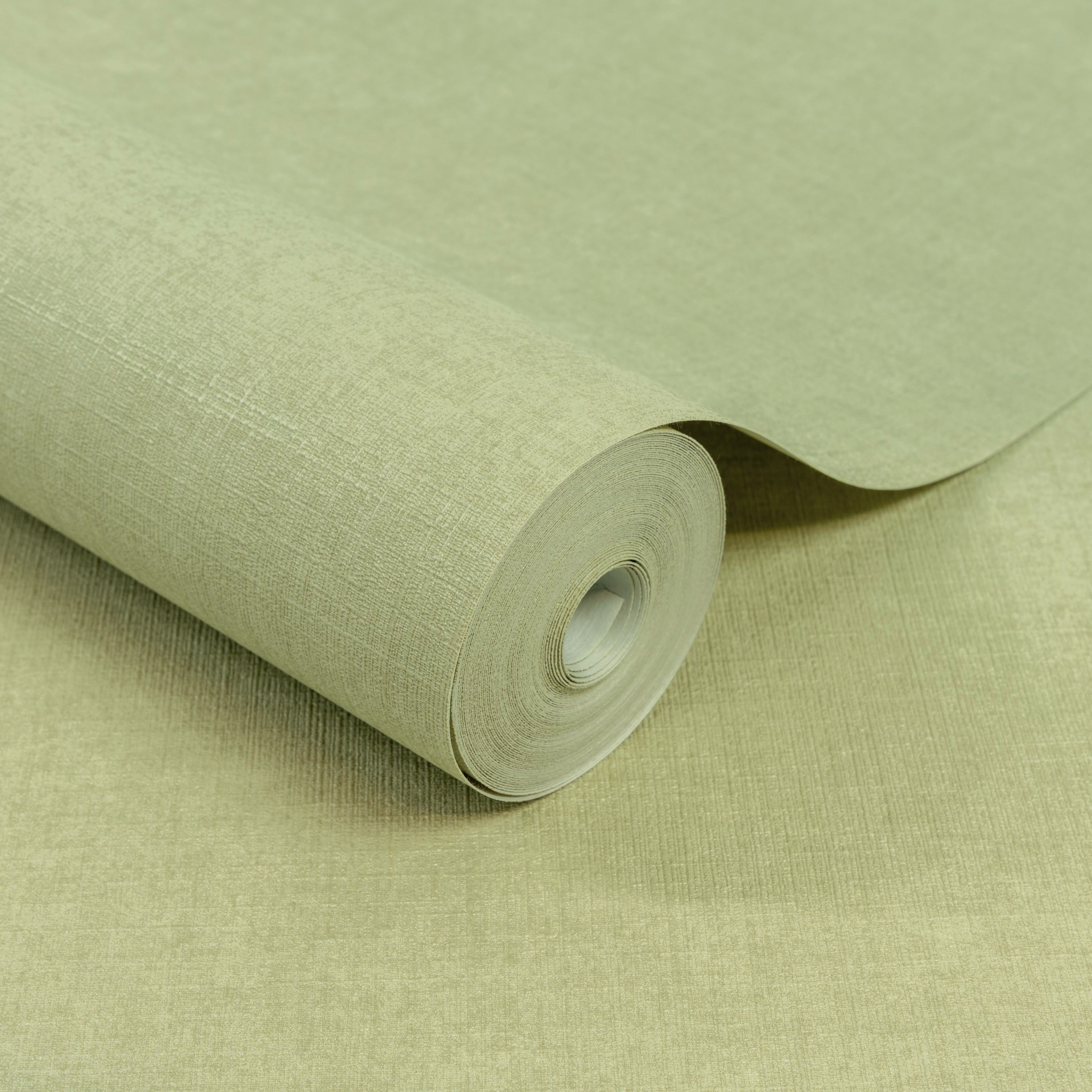 Grandeco Solena Brushed Check Weave Hessian Textured Wallpaper - Moss Green