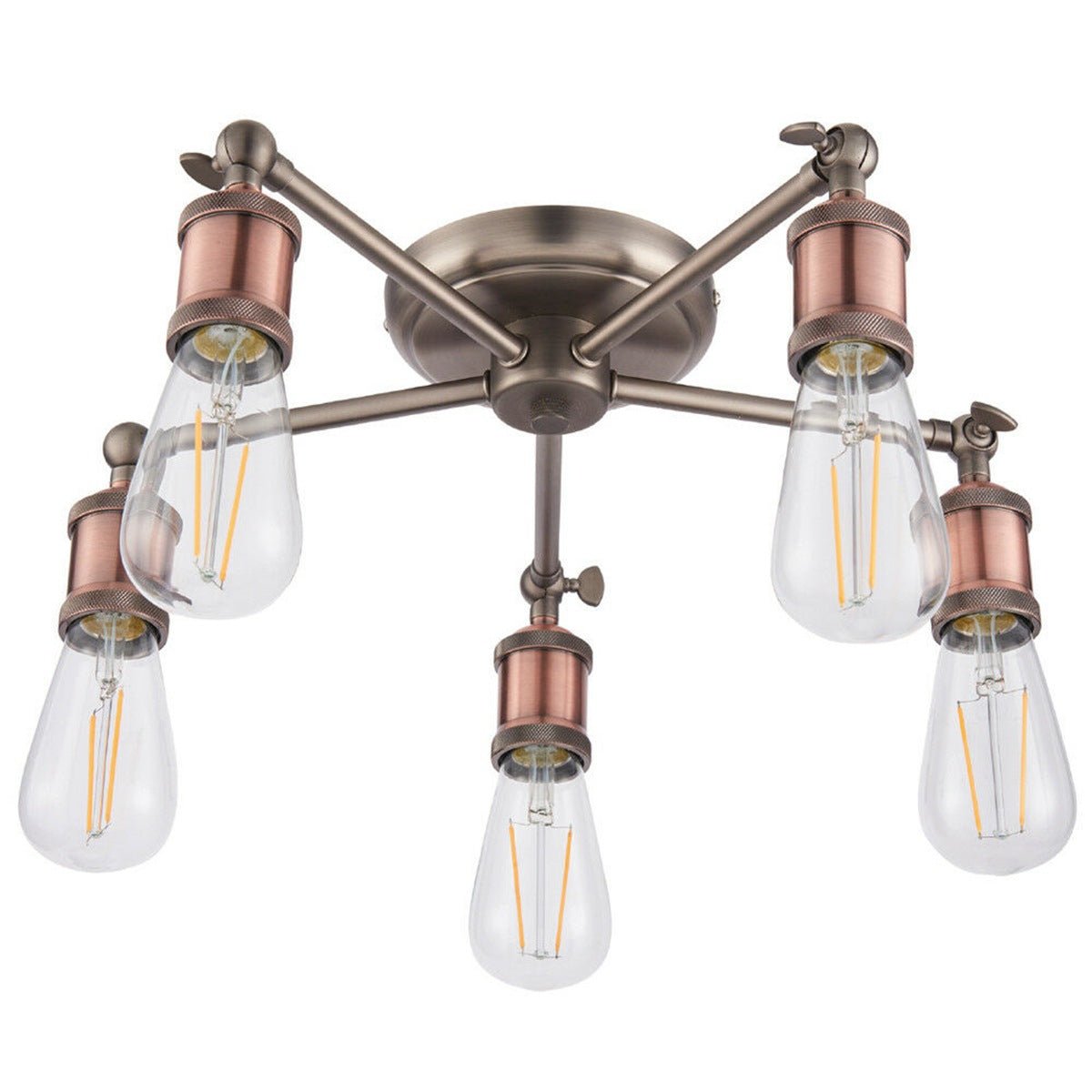 Loops Direct Steel Semi Flush Ceiling Light - Aged Copper