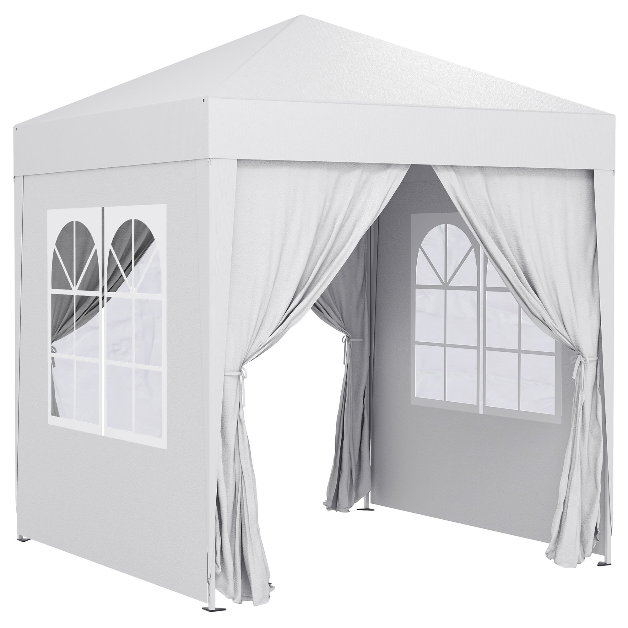 Outsunny Water Resistant Pop Up Gazebo with Sidewalls – White