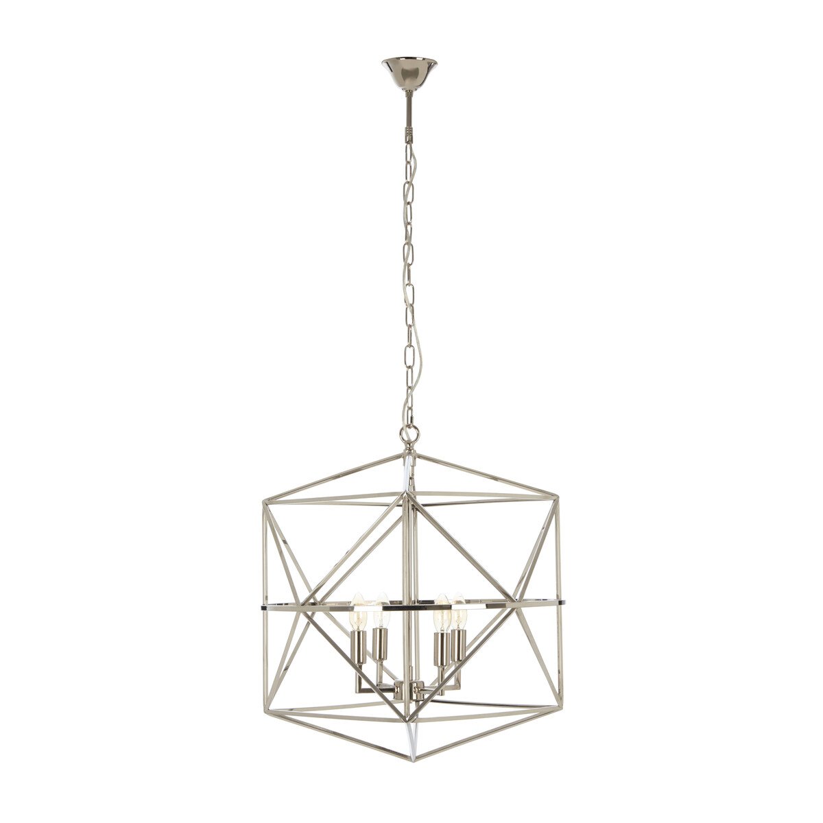 Orsina Kamara Hexagonal Metal Pendant Light - Silver