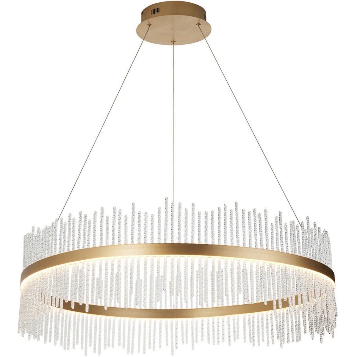 Loops Direct 83W Steel Pendant Ceiling Light LED - Brushed Gold