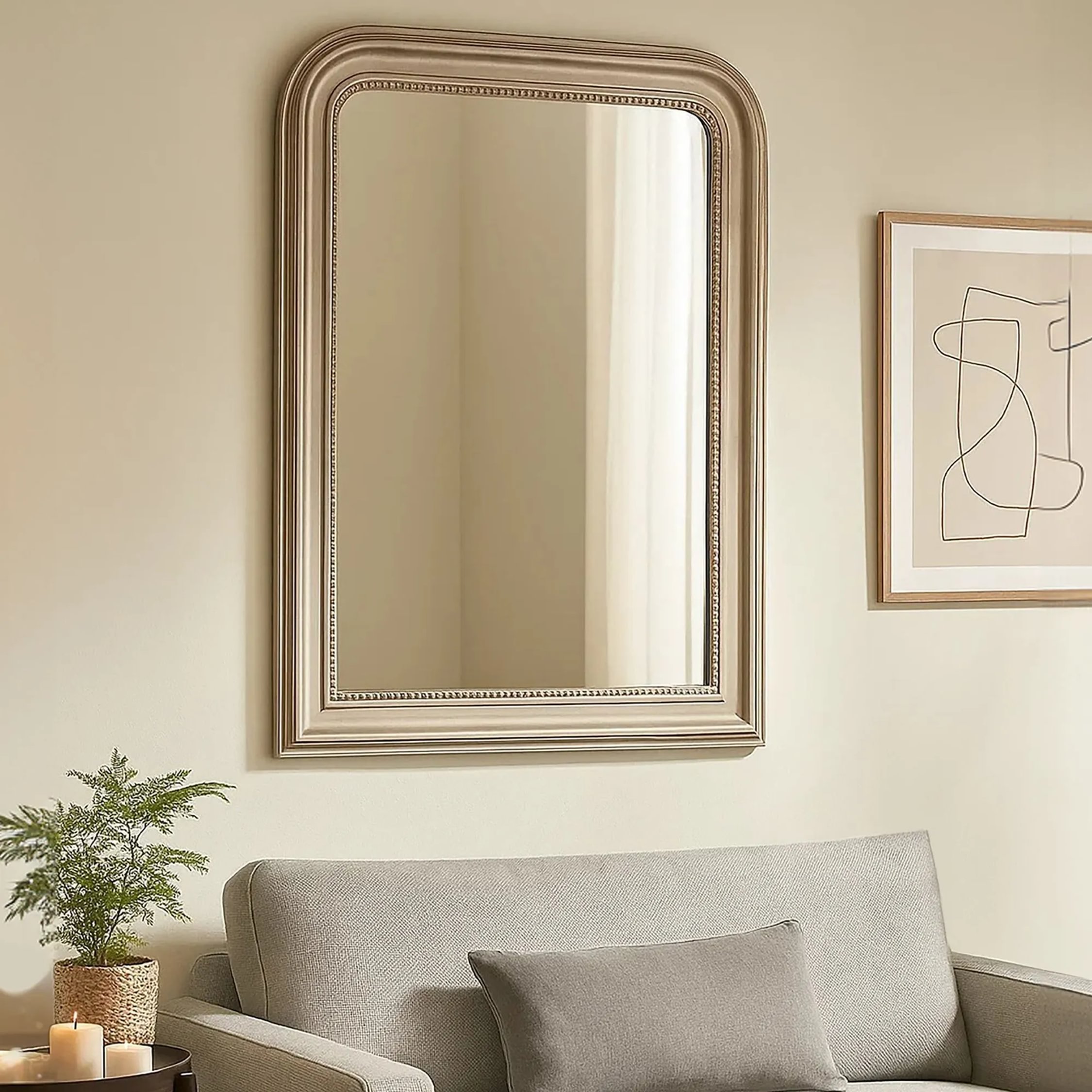 Orsina Gaia Frame Wall Mirror – Silver