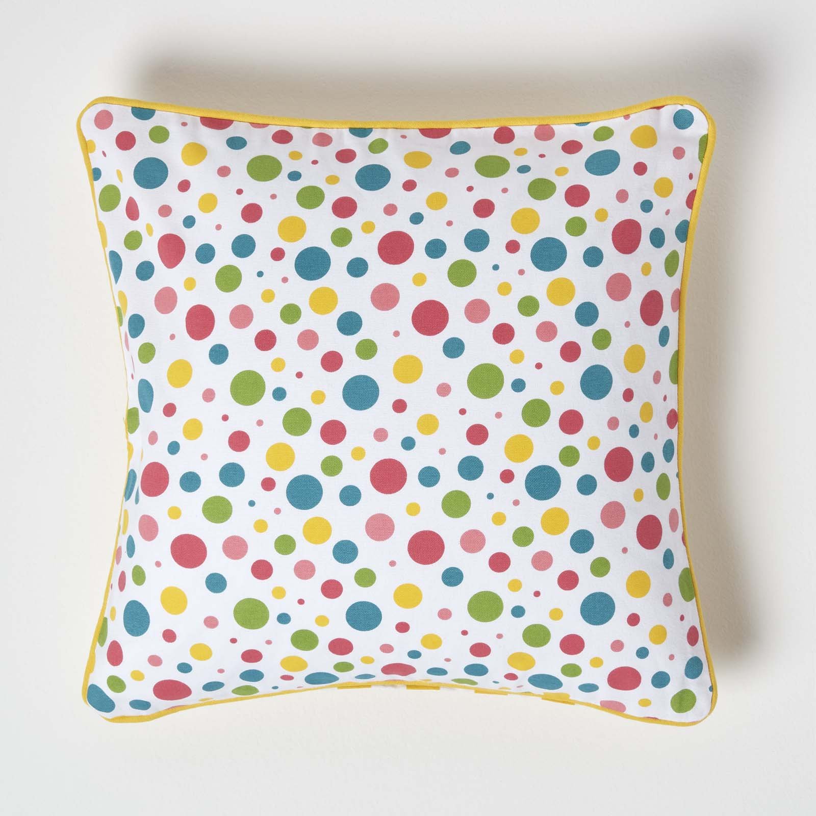 Homescapes Multicoloured Cotton Polka Dots Cushion Cover - 45 x 45 cm