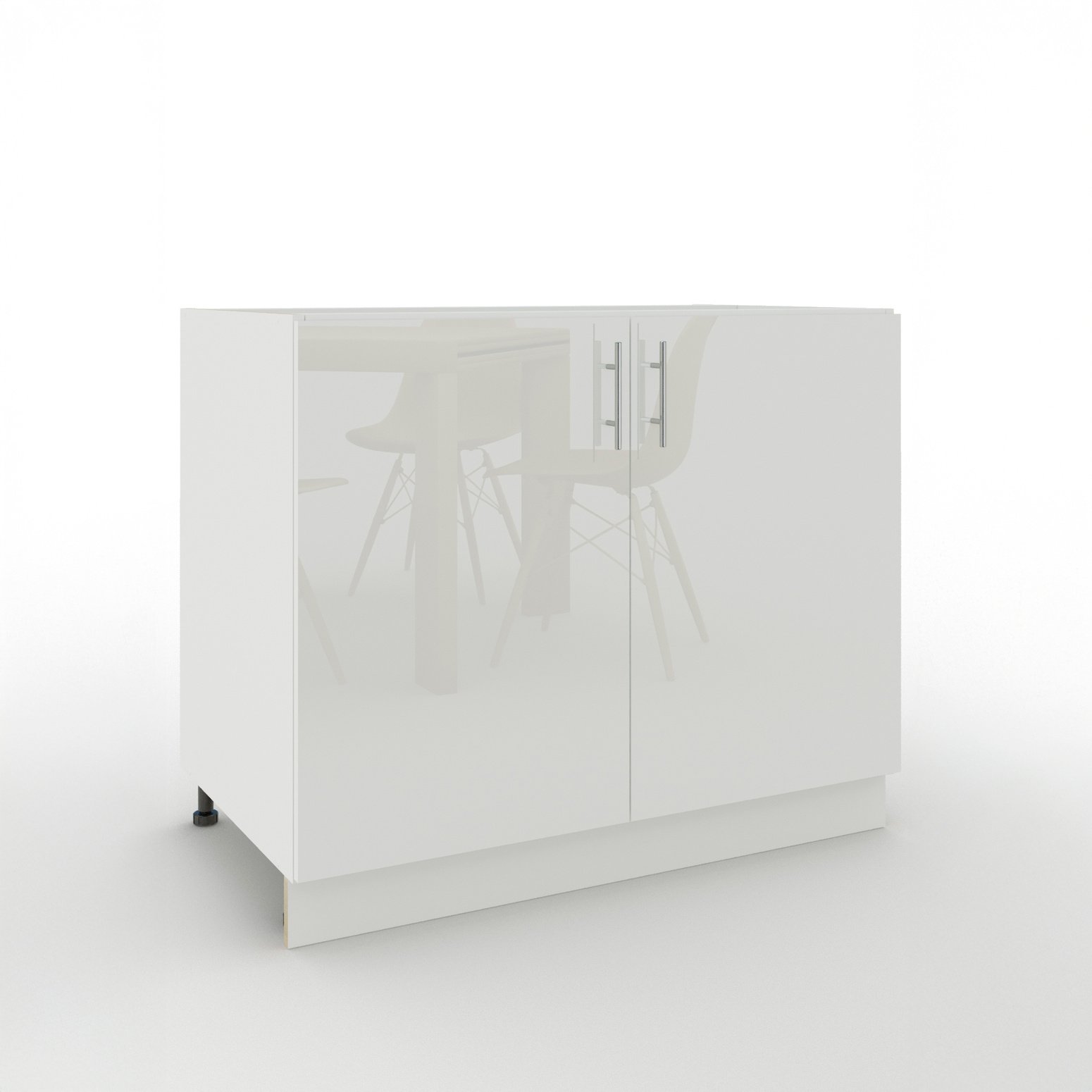 JD Greta 1000mm Adjustable Leg Sink Cabinet with 2 Doors - White Gloss