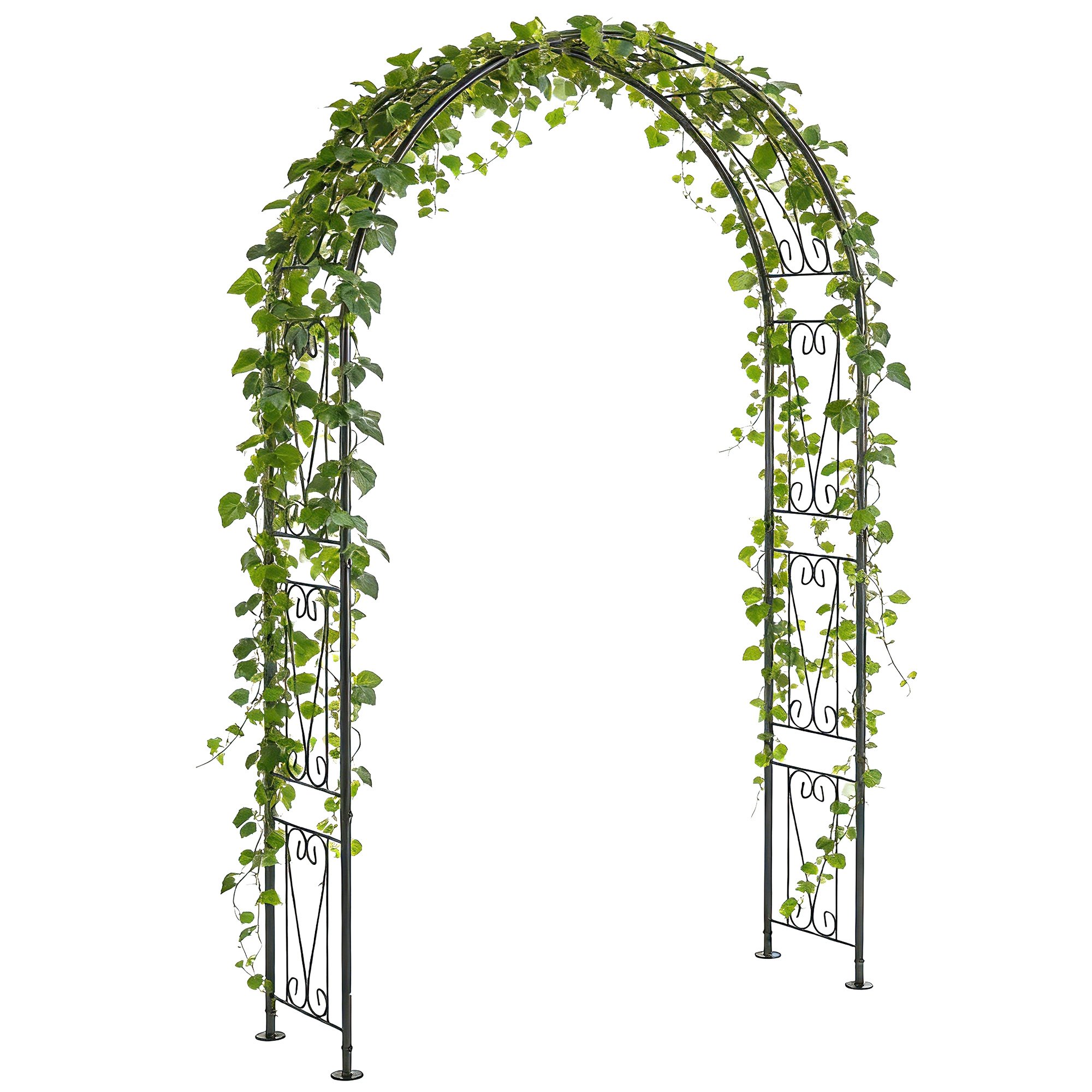 Outsunny Garden Arbour Trellis for Climbing Plants - Black