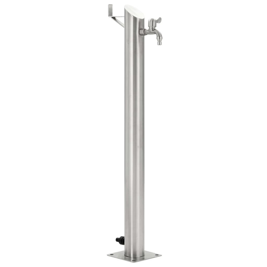 Walplus Stainless Steel Garden Water Column Round - Silver - 95 cm