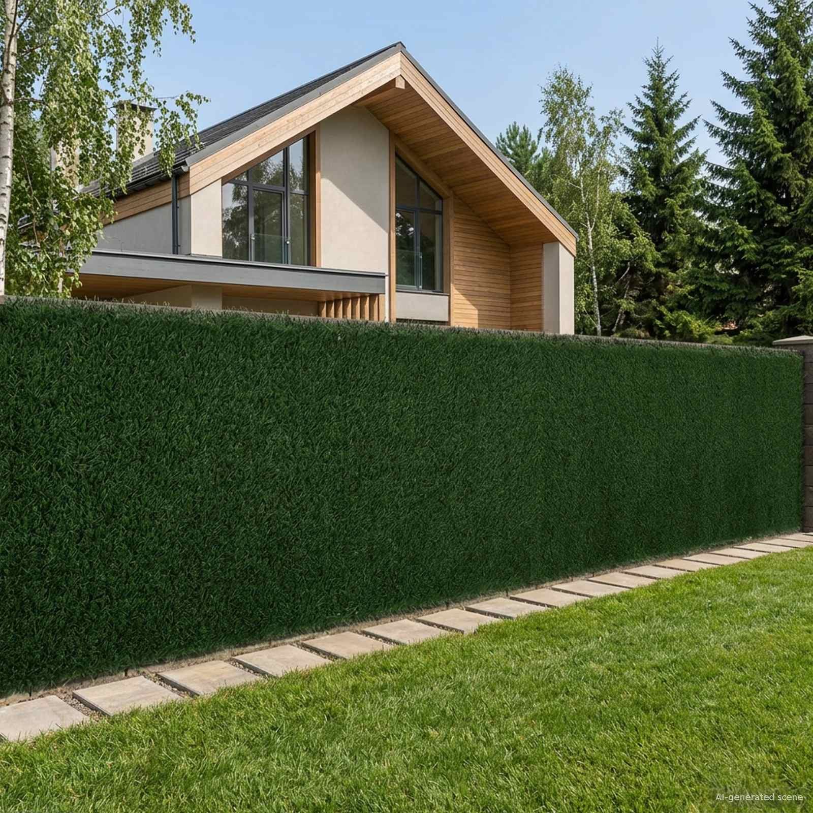 Walplus Artificial Fence - Dark Green - 100 x 400 cm