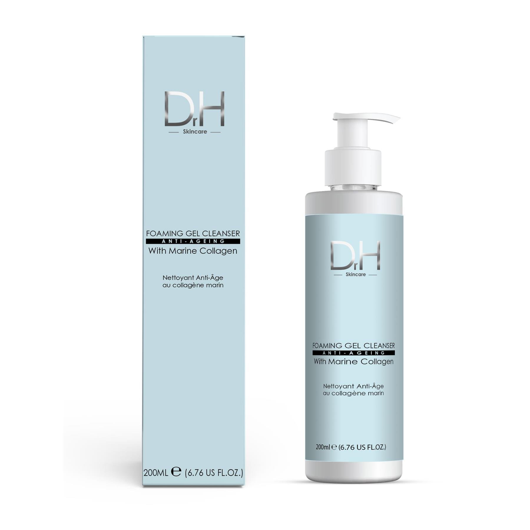 Dr H Advanced Foaming Gel Anti-Ageing Cleanser with Marine Collagen - 200ml