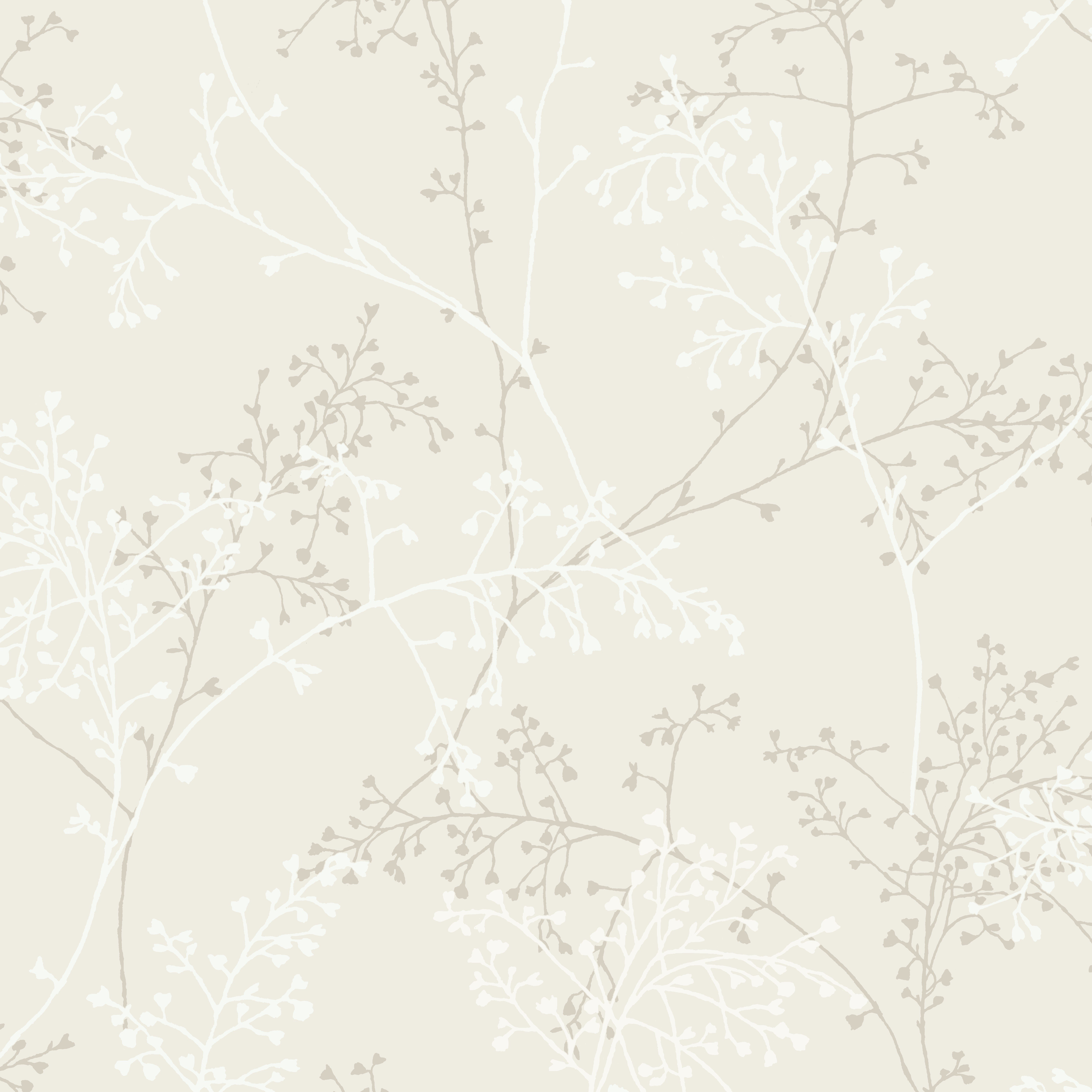 Grandeco Taranto Delicate Sprig Blown Vinyl Wallpaper - Cream