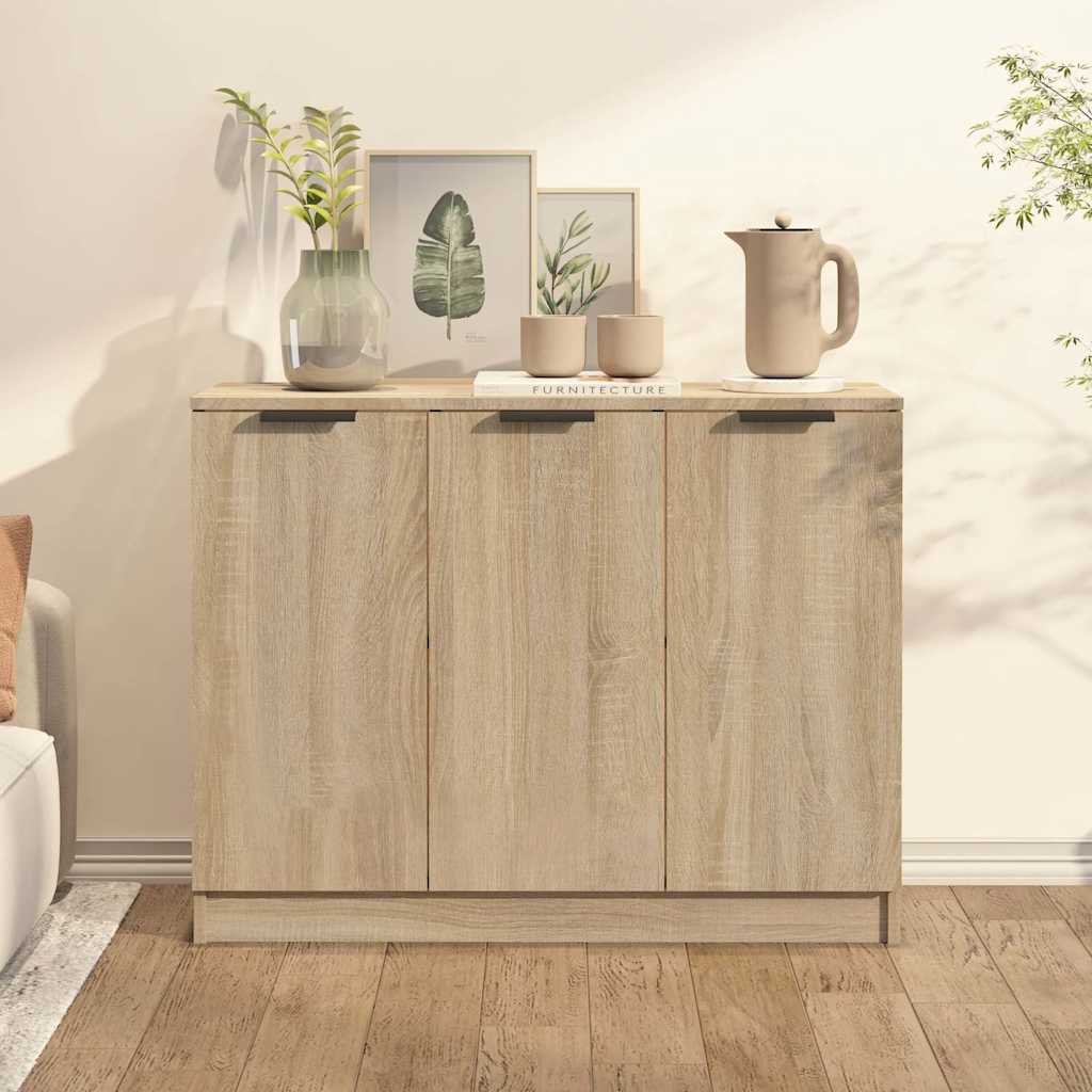 Walplus Engineered Wood Sideboard - Sonoma Oak - 90.5 x 30 x 70 cm
