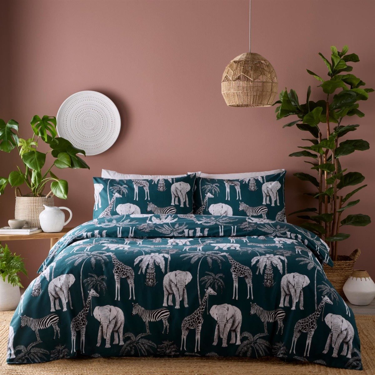 Portfolio Home Wild Safari Green Duvet Cover Set - Double