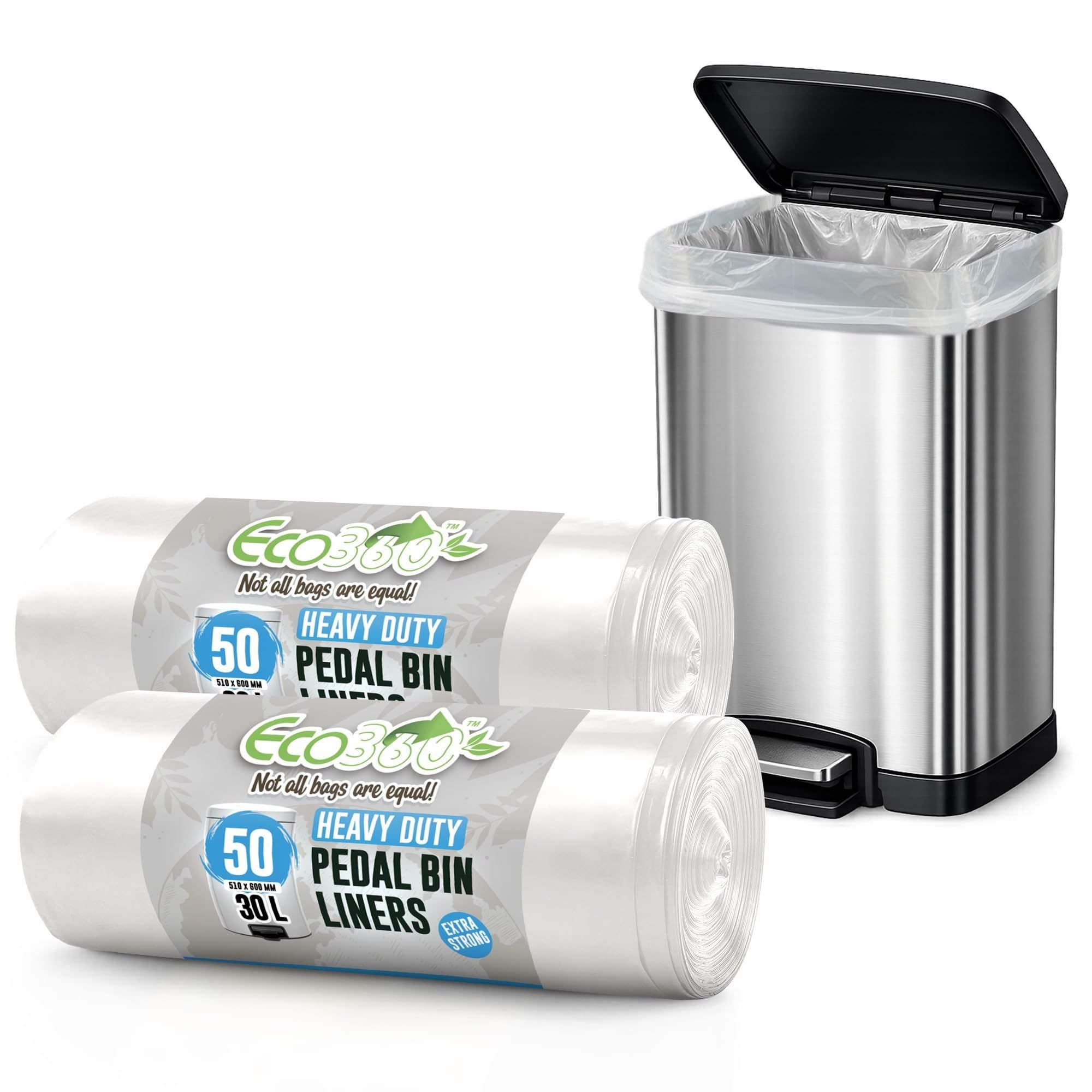 EcoBag White 30L Heavy Duty Pedal Bin Liners - Pack of 100