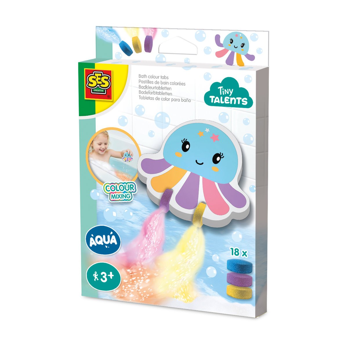 SES Creative Bath Colour Tabs Colour Mixing Octopus - 18 Piece