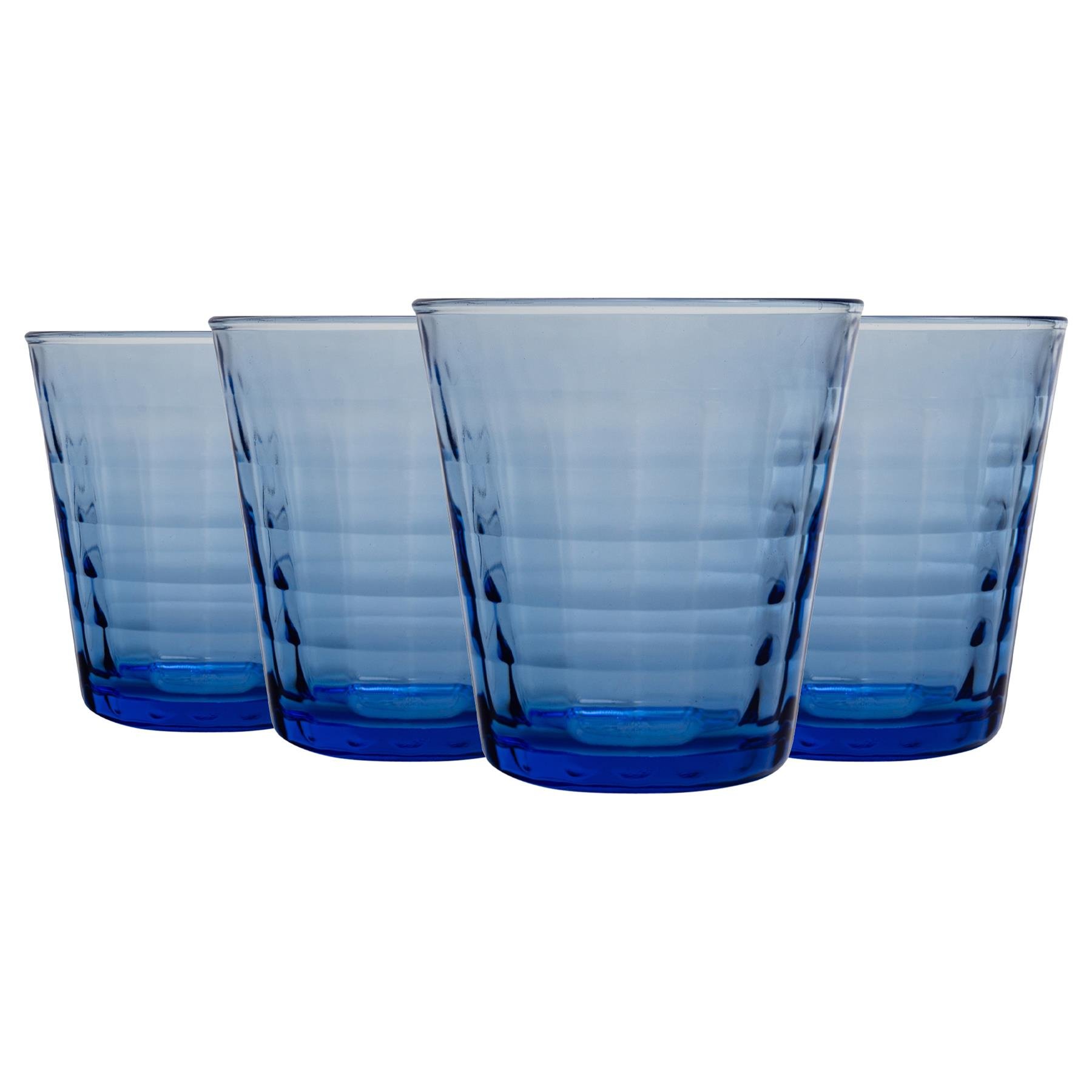 Duralex Prisme 220ml Drinking Glass Tumblers Pack of 6 - Blue