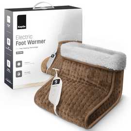 Keplin Fleece Lined 9 Heat Setting Electric Foot Warmer - Brown