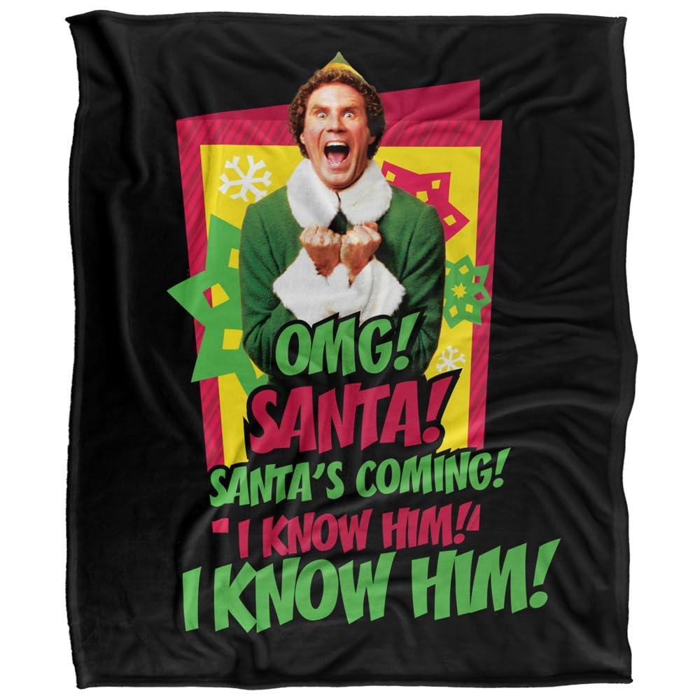 Elf Santa's Coming! I Know Him! Blanket - 152cm x 127cm