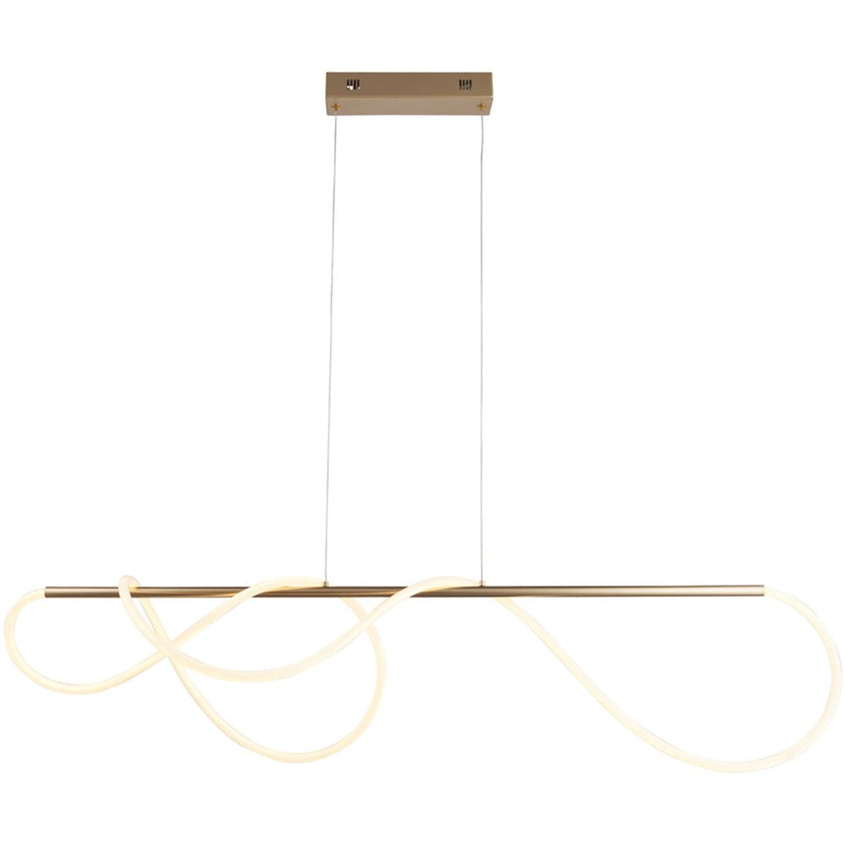 Loops Direct Steel and Silicone Linear Ceiling Pendant - Satin Gold