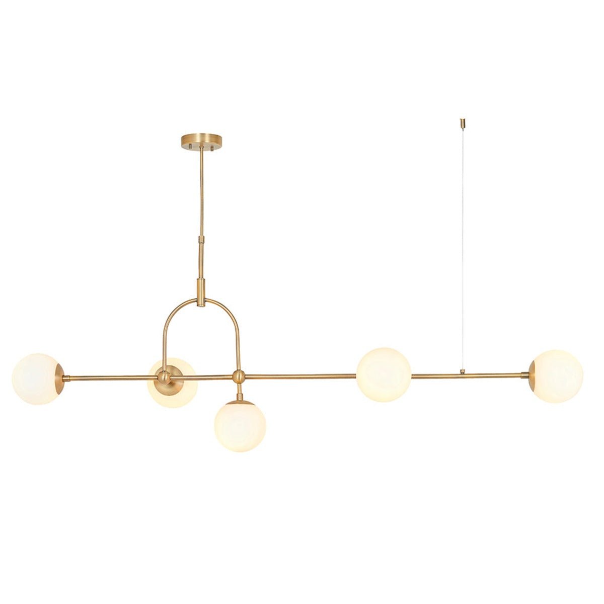 Loops Direct Steel and Glass Linear Pendant Light - Antique Brass