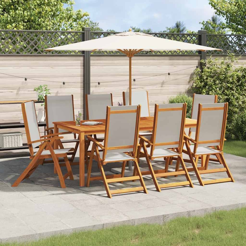 Walplus 8 Piece Wood Folding Chairs - Brown - 57 x 72 x 109 cm