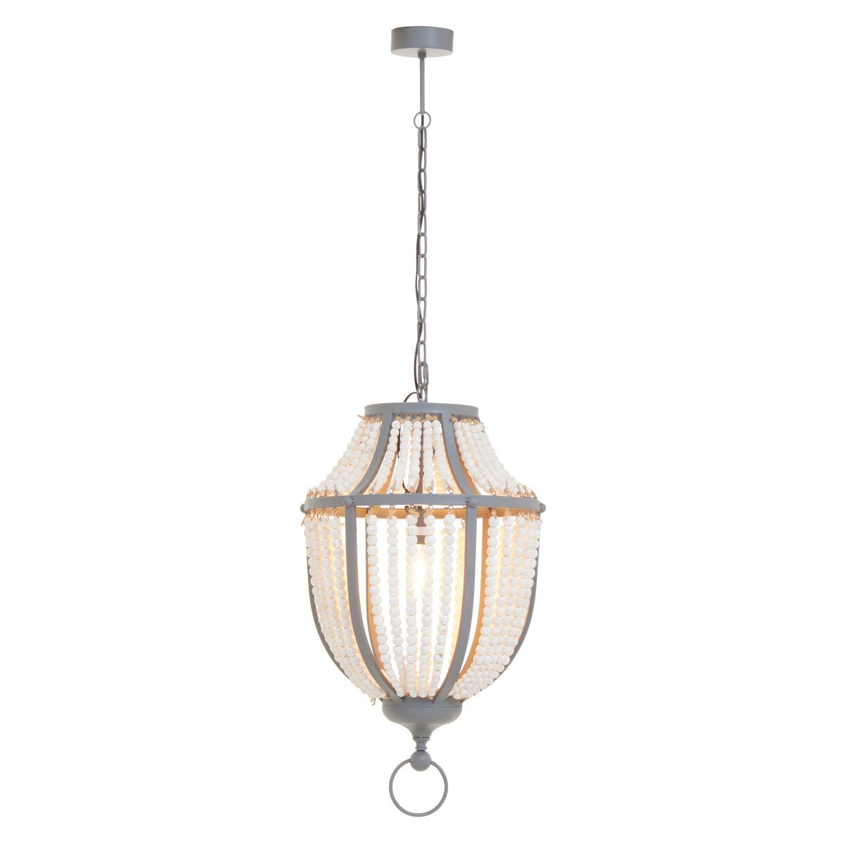 Orsina Wooden Beads Pendant Light - White and Grey