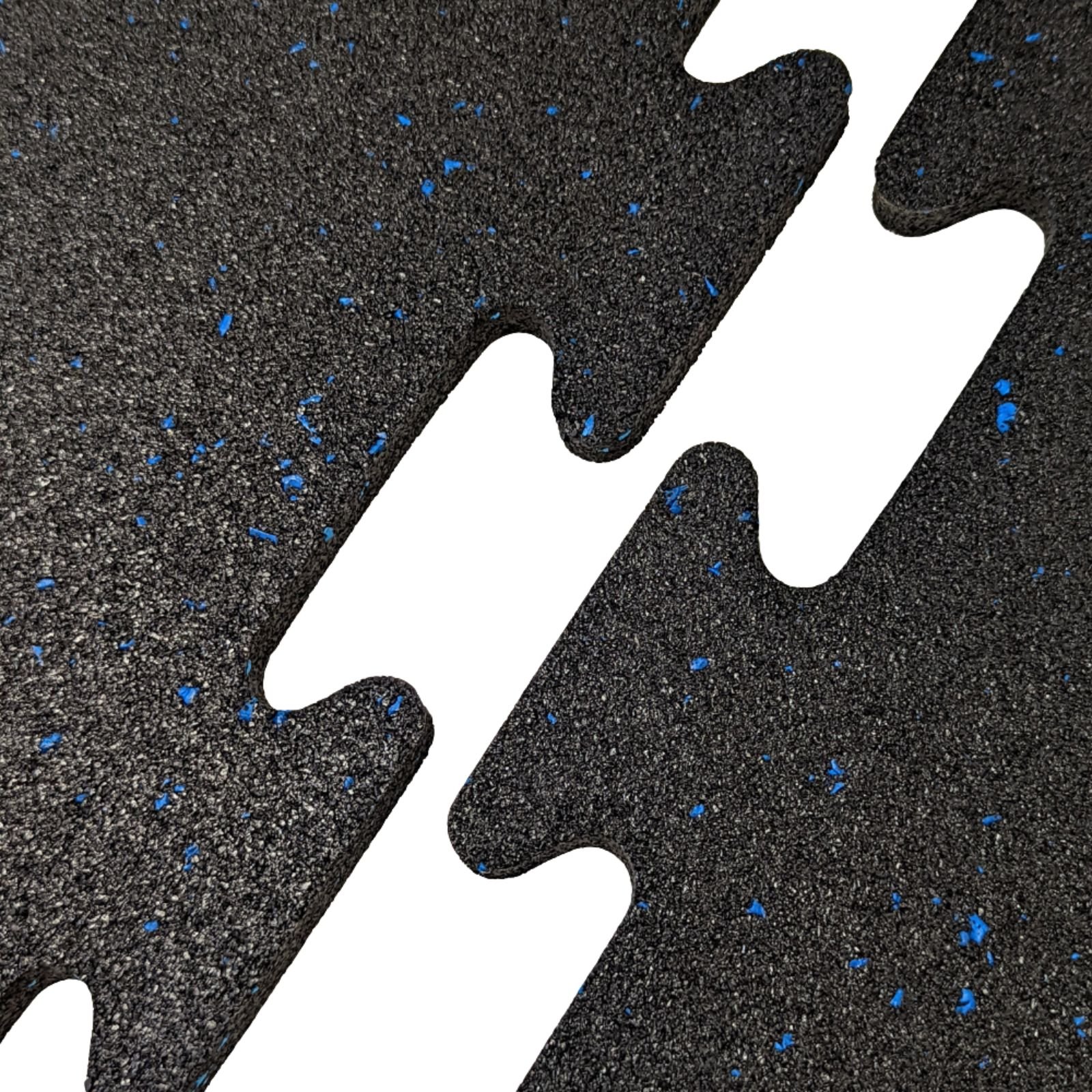 Ark Mat Blue Fleck 10mm Rubber Crumb Gym Floor Tiles Interlocking - 1m x 1m