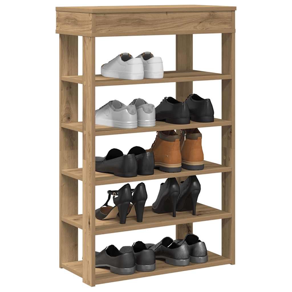 Walplus Engineered Wood Shoe Rack - Artisan Oak - 60 x 30 x 98 cm