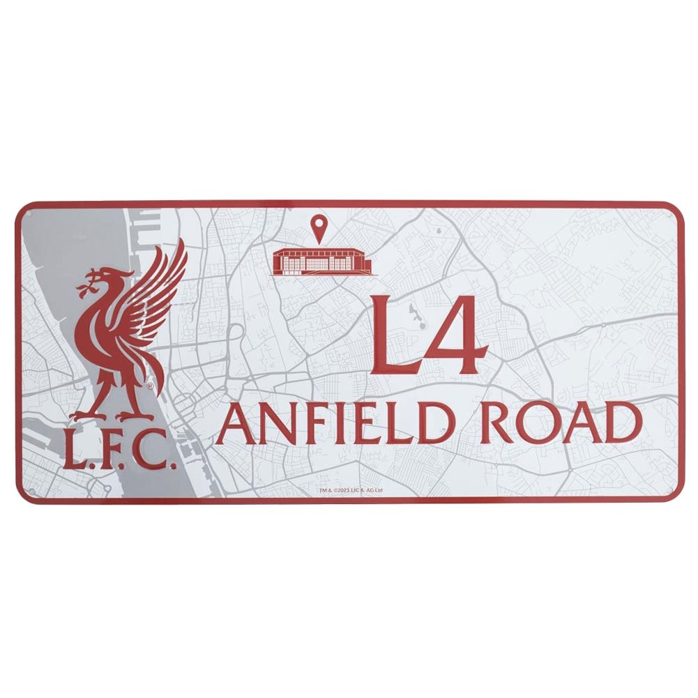 Liverpool FC Route To Anfield Road Crest Plaque - Red & White