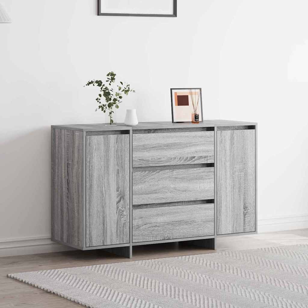 Walplus Engineered Wood Sideboard - Grey Sonoma - 120 x 41 x 75 cm