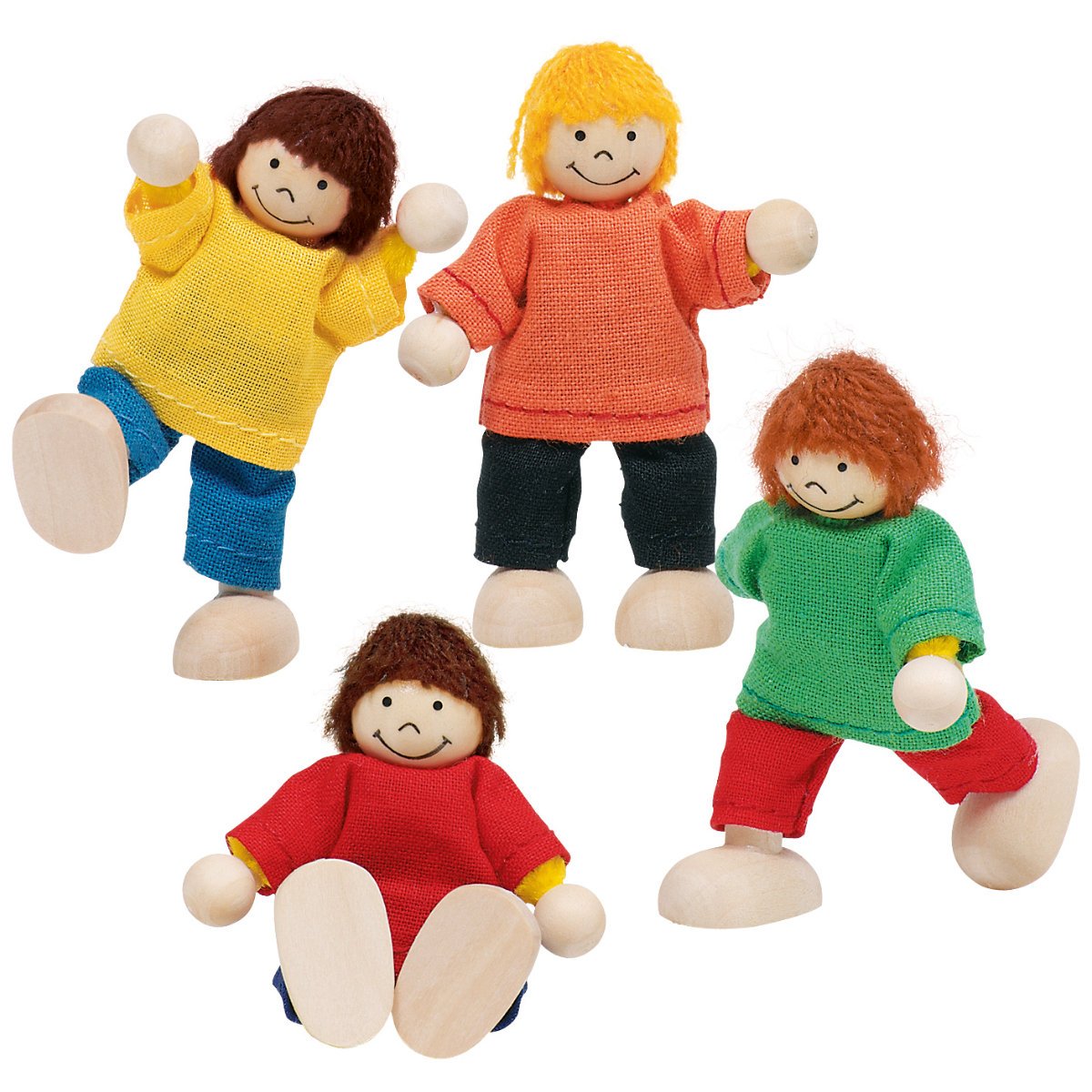 Goki Child Doll Flexible Puppets Playset - Age 3+ - 4 Piece