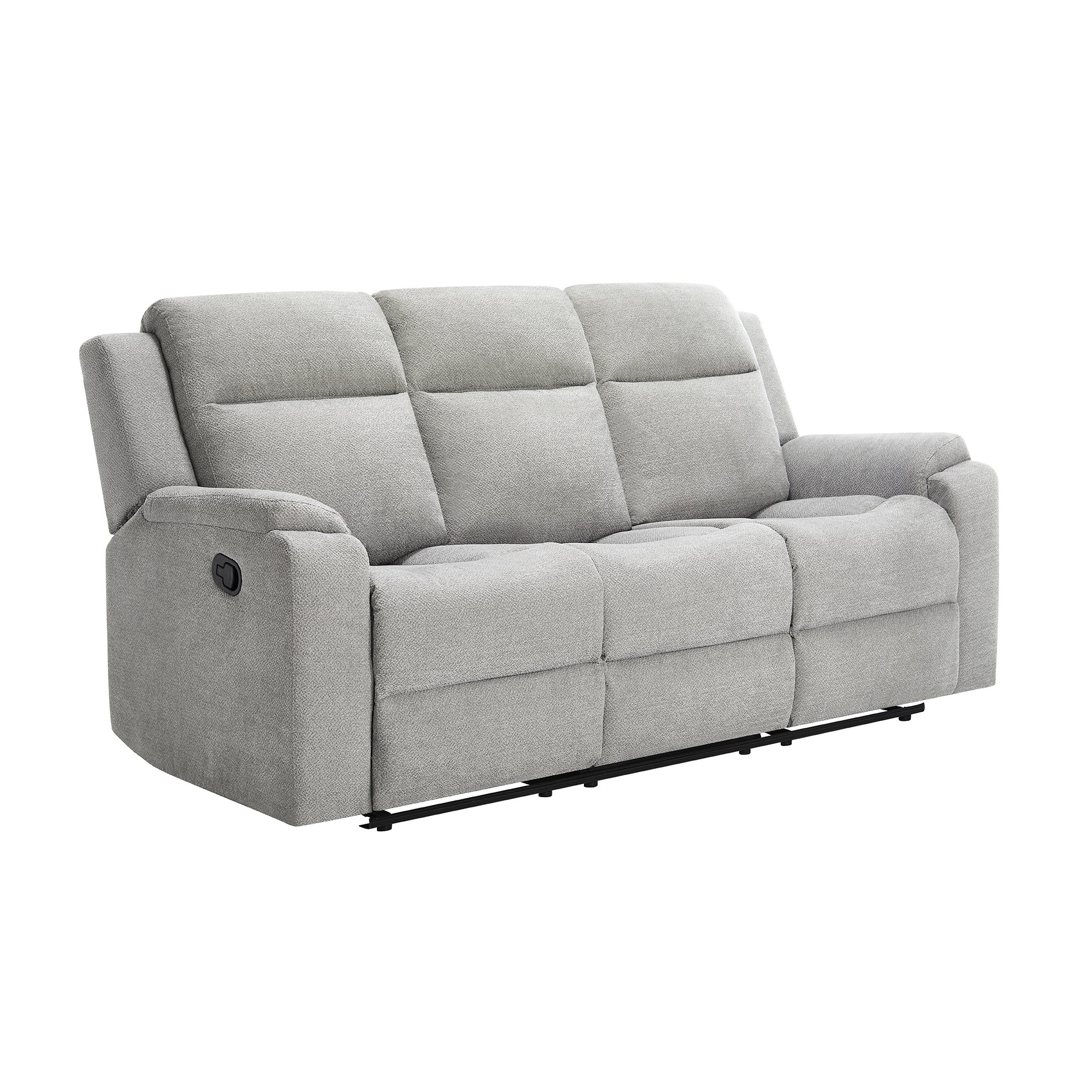 Furniture Online Orka Manual Recliner 3 Seater Chenille Sofa – Grey