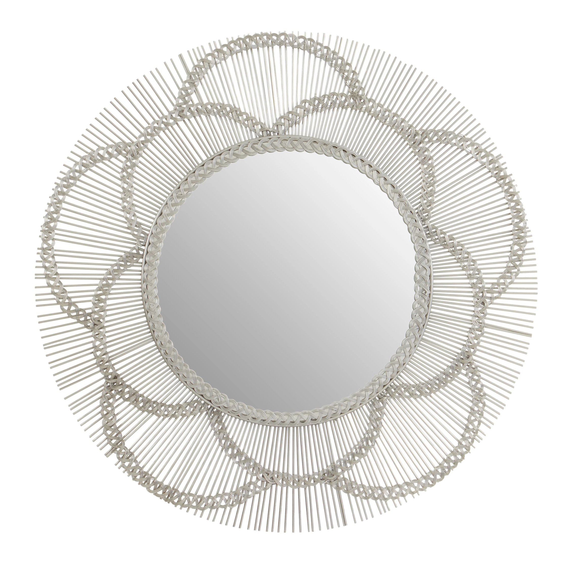 Orsina Templar Floral Effect Wall Mirror – Silver