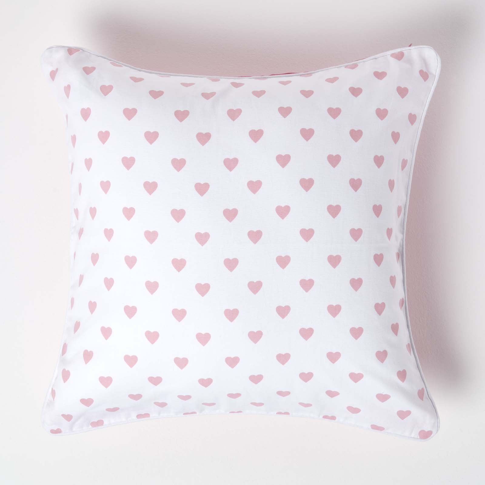 Homescapes Pink Printed Cotton Cushion Cover - 60 x 60 cm