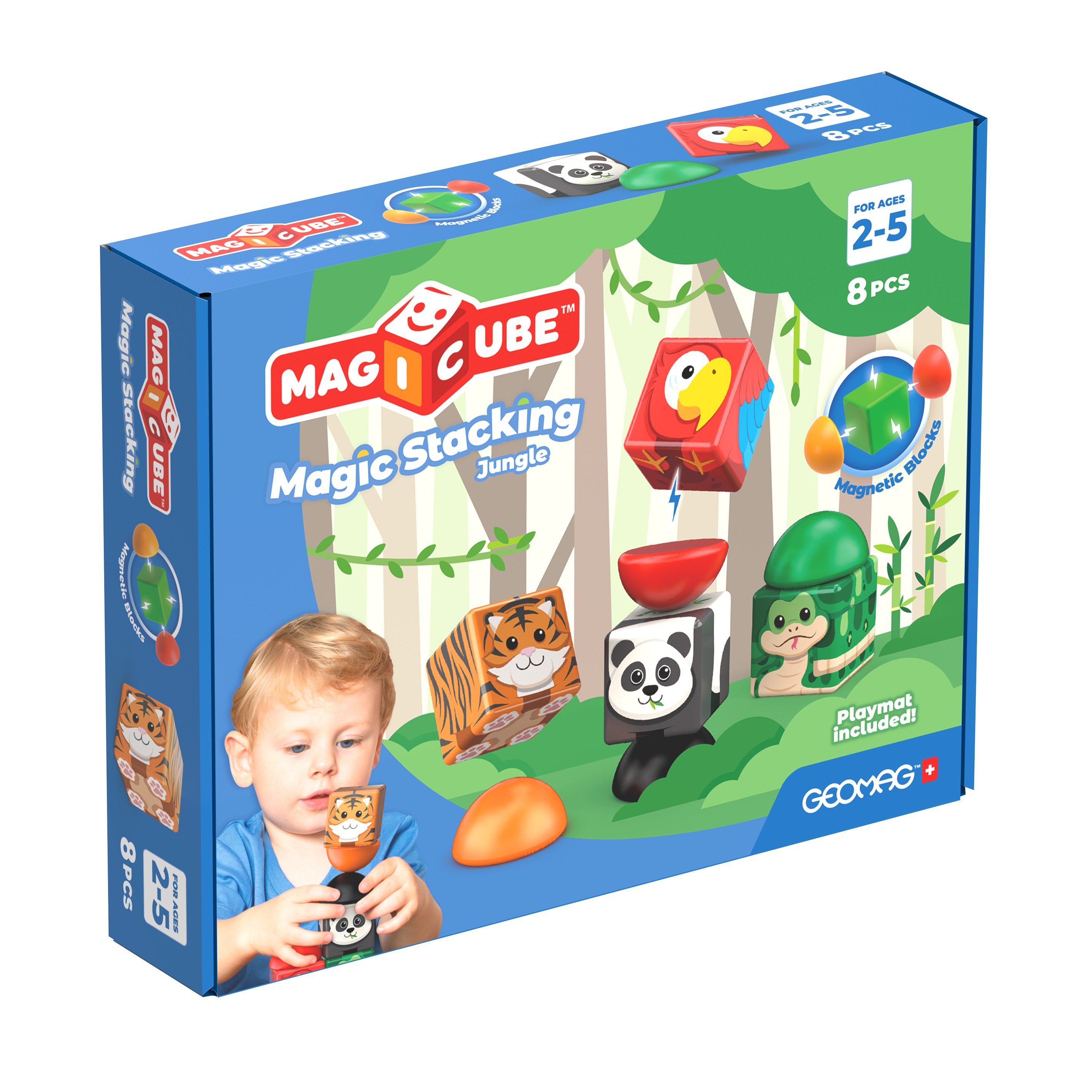 Geomag Magicube Blocks Stacking Set Jungle Animals
