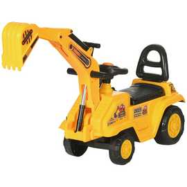 HOMCOM 1.5-4 Years 2 in 1 Bucket Storage Ride On Digger – Yellow