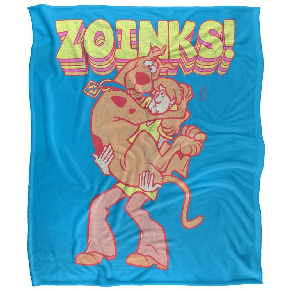Scooby Doo Zoinks Repeat Print Soft Touch Blanket - 147cm x 91cm