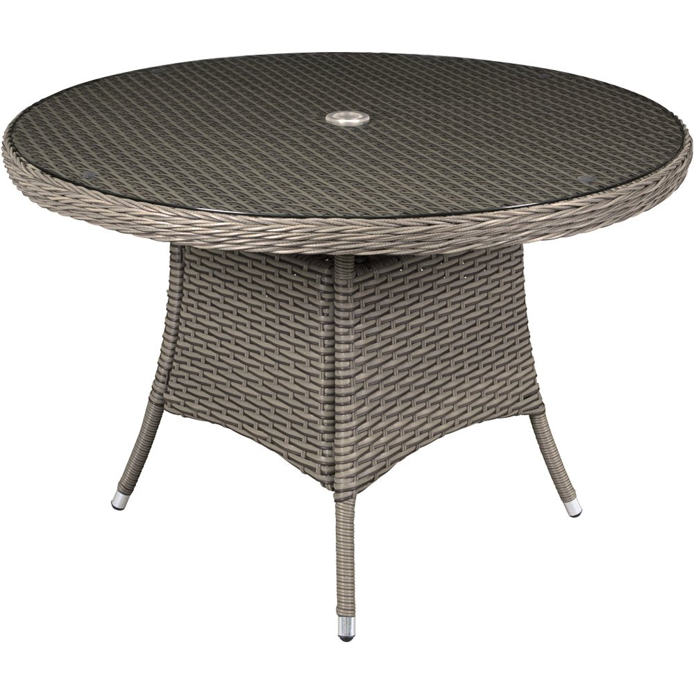 Loops Direct 110cm Rattan Wicker Garden Dining Table - Brown