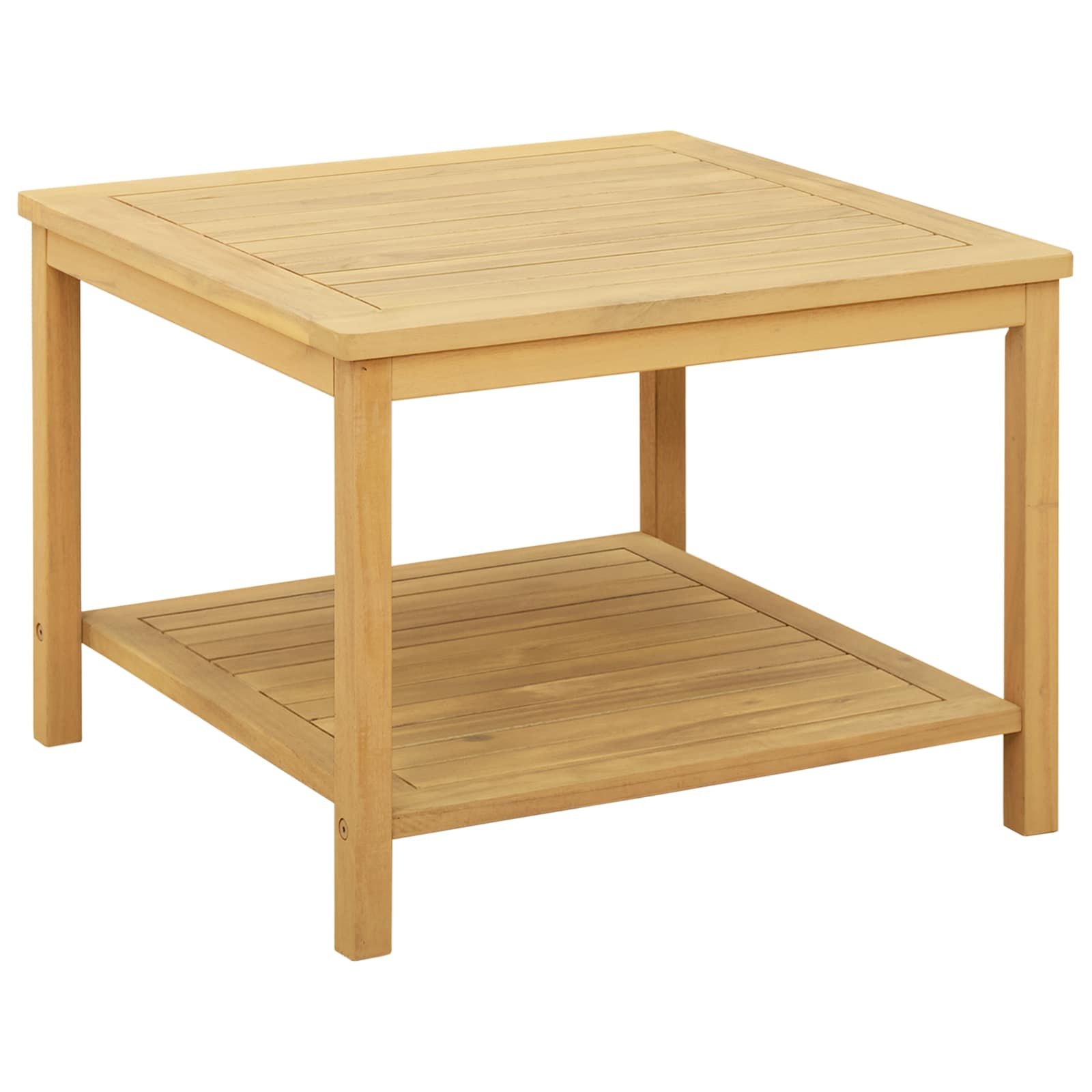Walplus Solid Acacia Wood Side Table - Natural - 60 x 60 x 45 cm