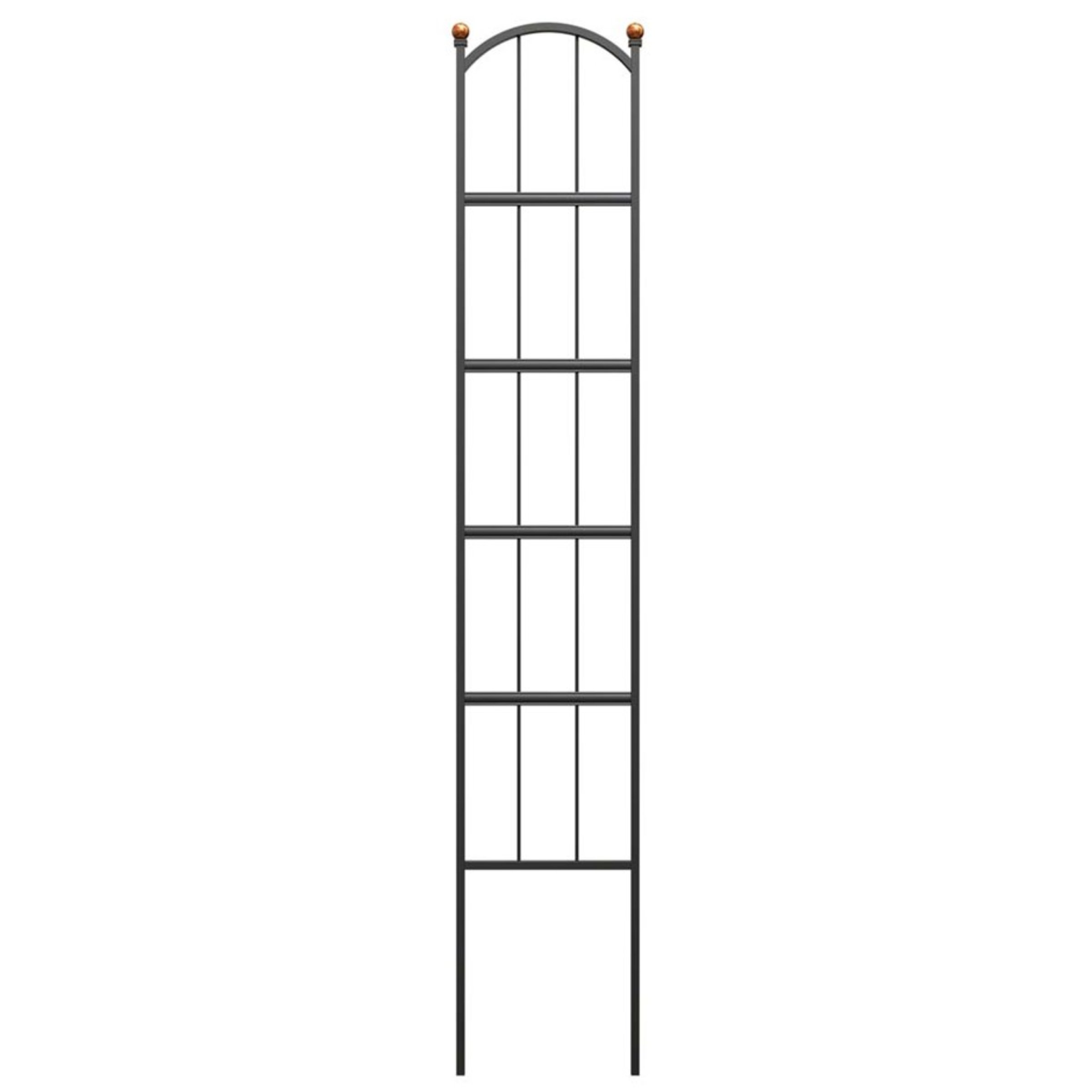 Farmhouse Black Pot Trellis Black with Copper Accent Finial Balls - 1.5m