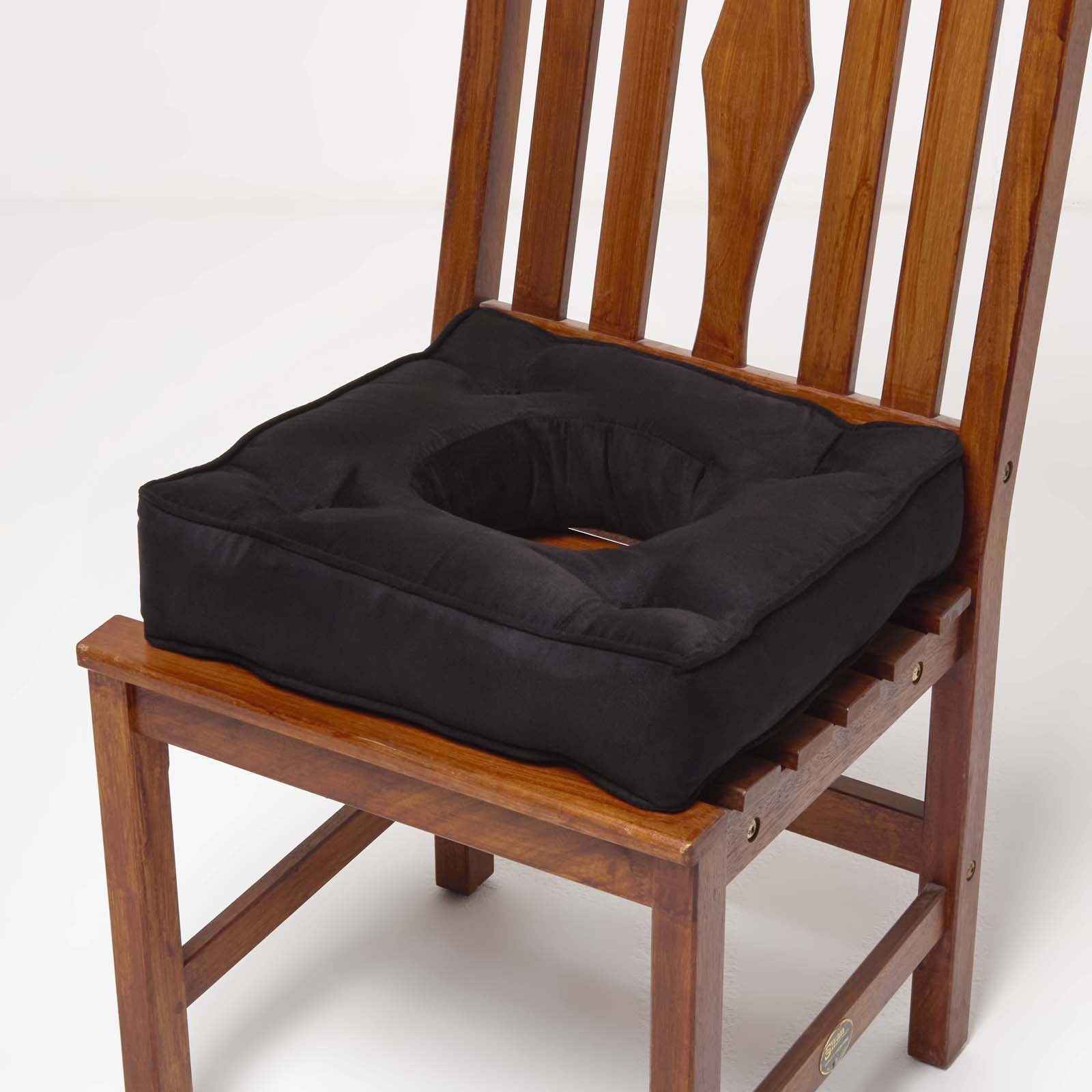 Homescapes Faux Suede Pressure Relief 40 x 40 cm Coccyx Cushion - Black